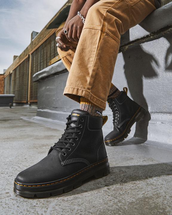 Winch Wyoming Leather Lace Up Boots in Black | Dr. Martens