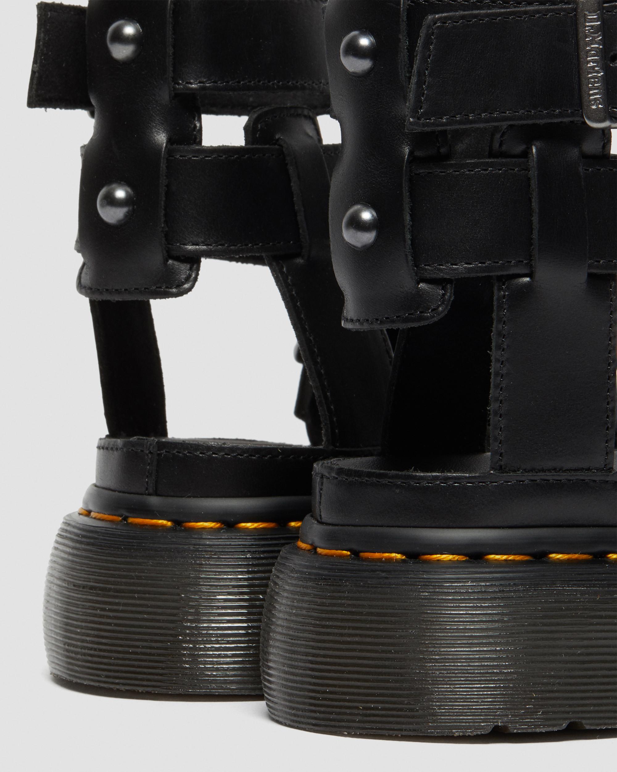 Imojeen-sandaler i Brando-læder med remme in Sort