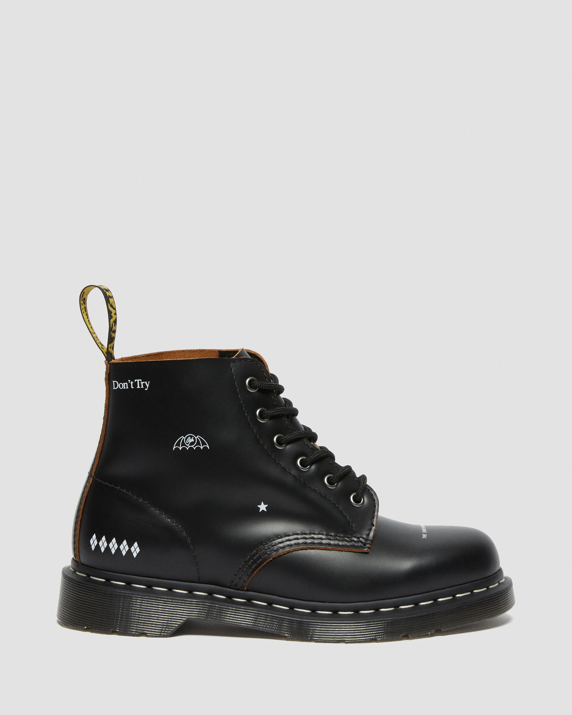 101 Goodhood Smooth Leather Ankle Boots, Black | Dr. Martens