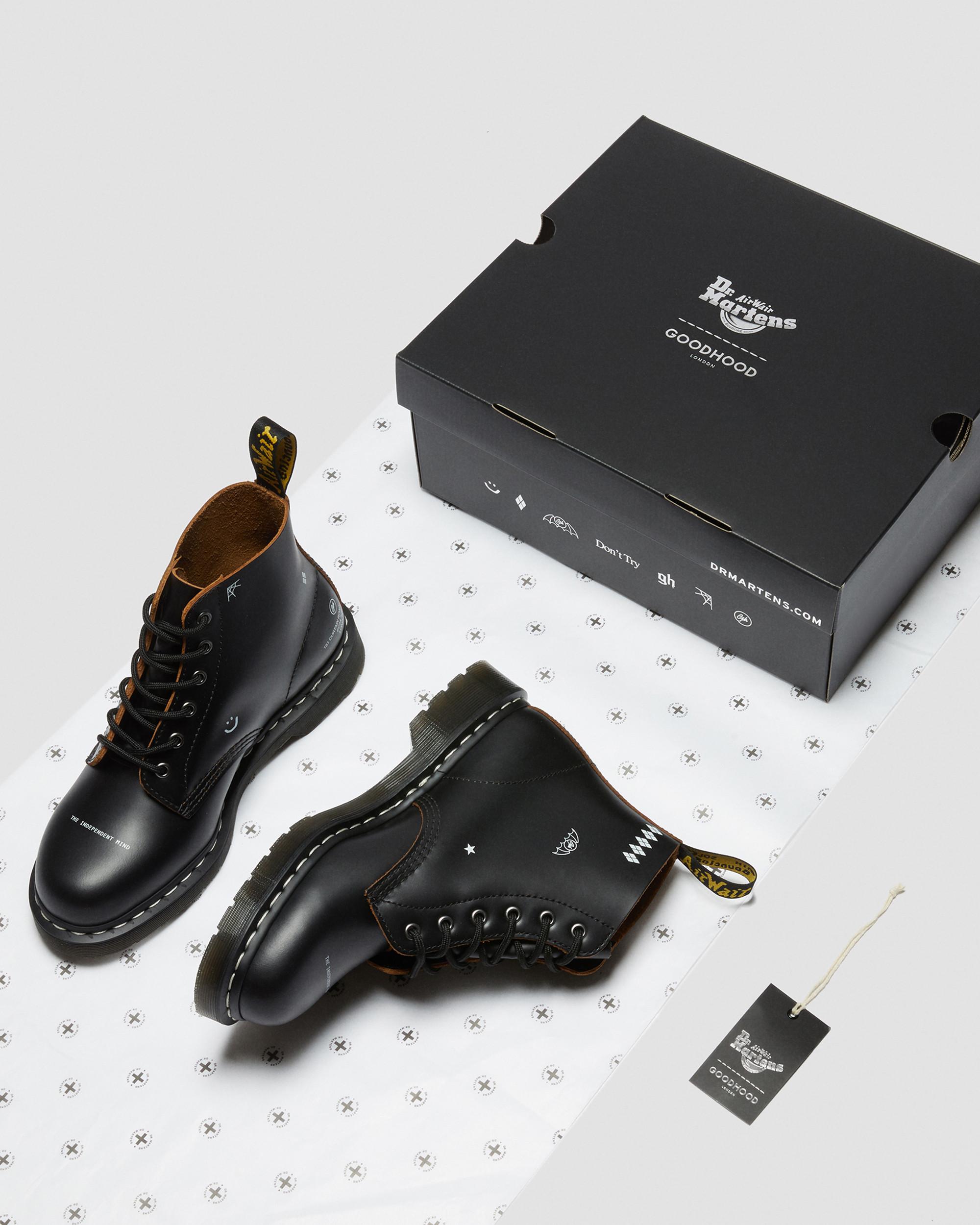 101 GOODHOOD LEATHER ANKLE BOOTS ​ in BLACK | Dr. Martens™