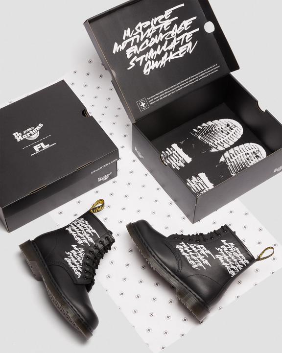 1460 Futura Embroidered Leather Lace Up Boots in Black | Dr 1460 Futura Embroidered Leather Lace Up Boots in Black | Dr