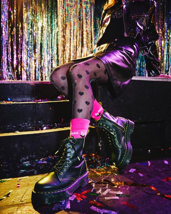 Jadon II Boot Neon Star Leather Platforms in Black | Dr. Martens Jadon II Boot Neon Star Leather Platforms in Black | Dr. Martens
