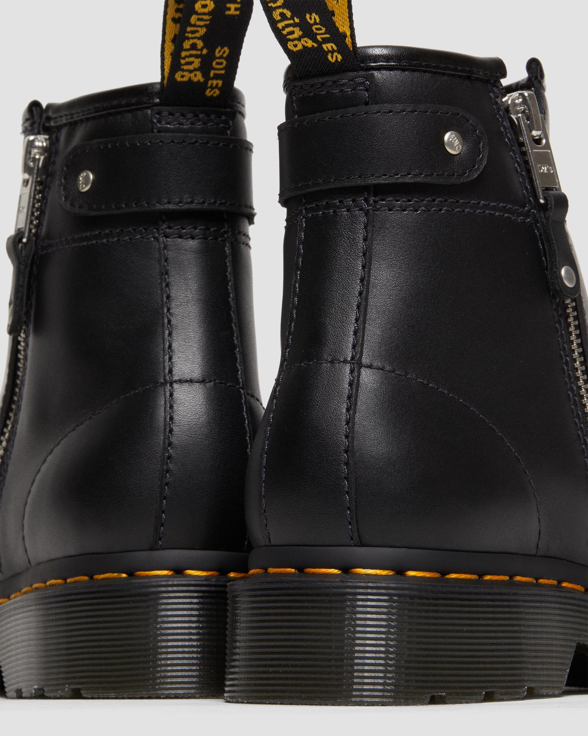 2976 Women's Double Zip Leather Chelsea Boots in BLACK | Dr. Martens™