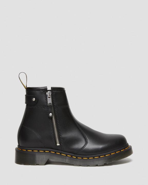 2976 Women's Double Zip Leather Chelsea Boots in Black | Dr 2976 Women's Double Zip Leather Chelsea Boots in Black | Dr