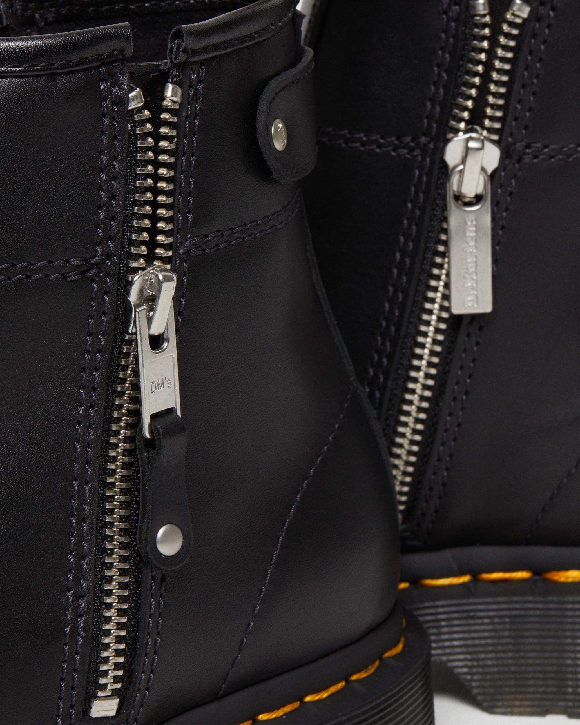 2976 Women's Double Zip Leather Chelsea Boots, Black | Dr. Martens