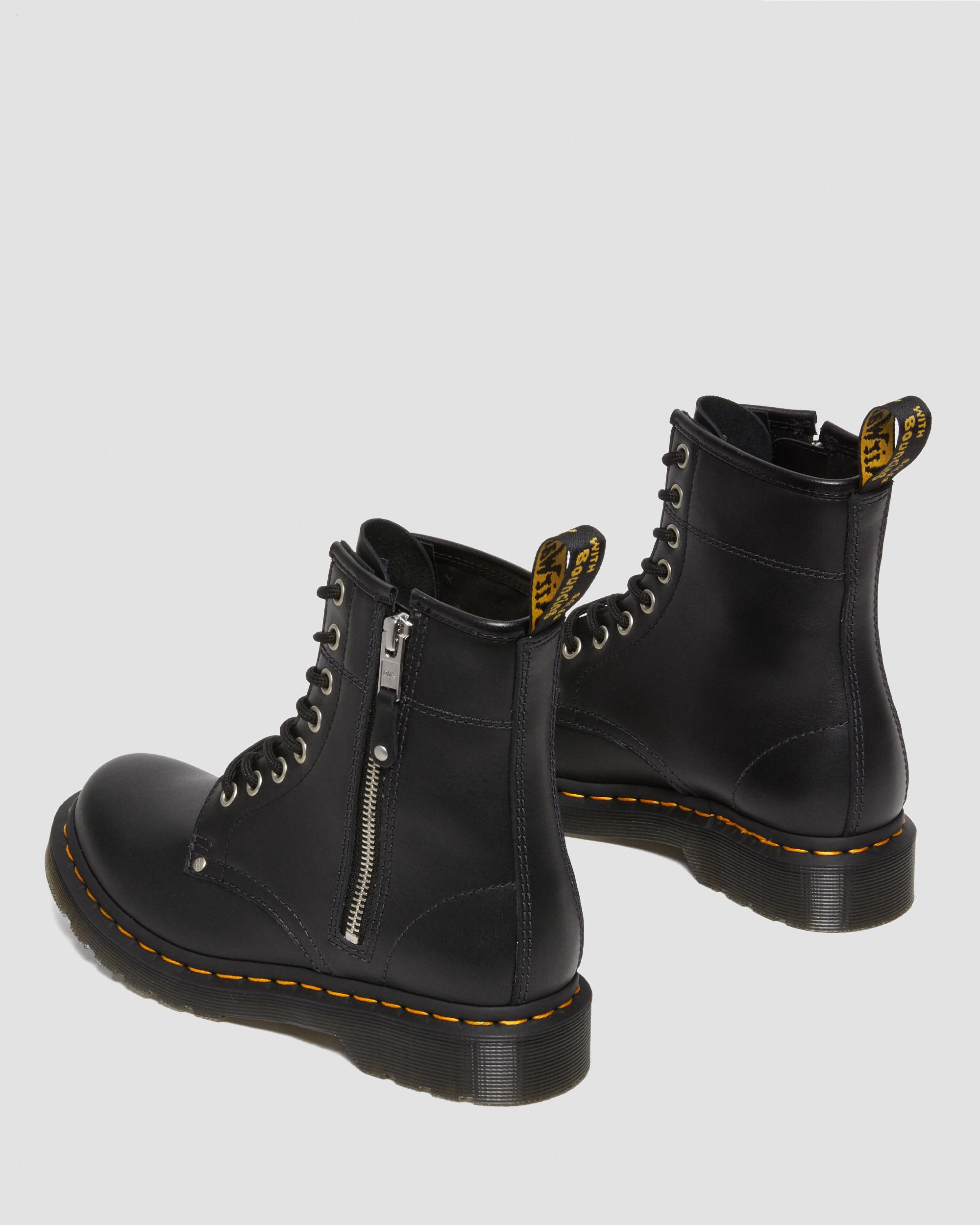 靴 Dr.Martens 1460 TWIN ZIP 1460 Women's Double Zip Leather Lace Up Boots in BLACK | Dr. Martens™