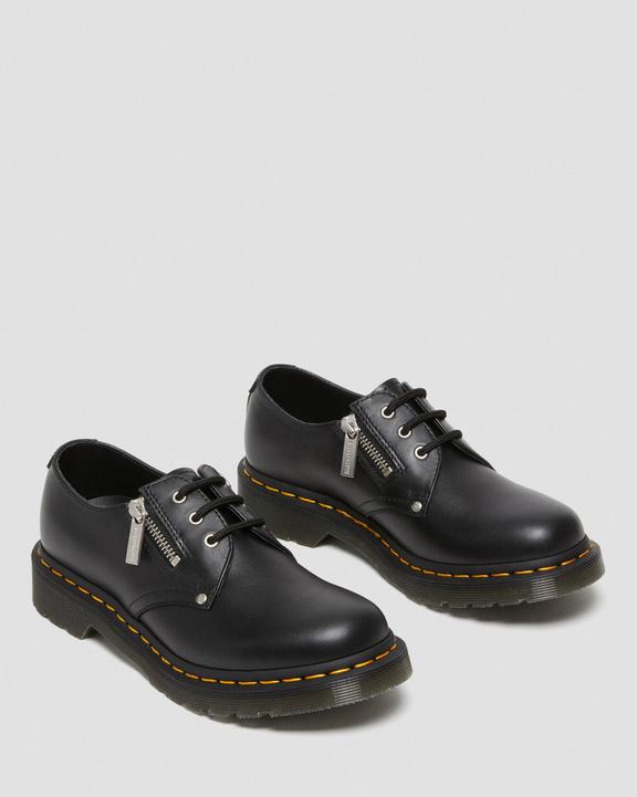 1461 Women's Double Zip Leather Oxford Shoes in Black | Dr 1461 Women's Double Zip Leather Oxford Shoes in Black | Dr