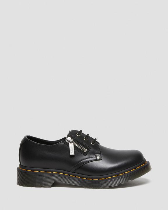 1461 Women's Double Zip Leather Oxford Shoes in Black | Dr 1461 Women's Double Zip Leather Oxford Shoes in Black | Dr