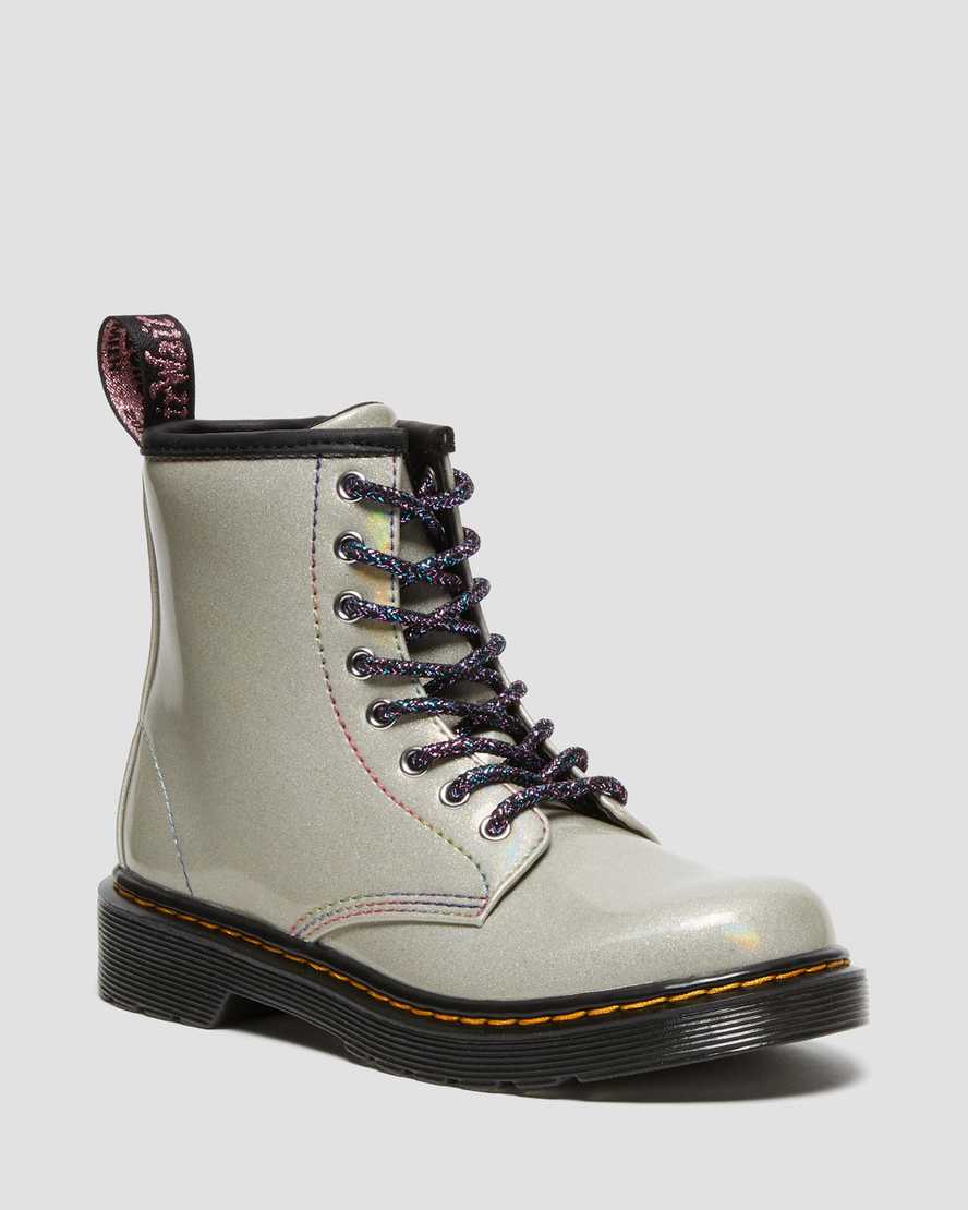 Junior 1460 Sparkle Rays Lace Up Boots in Silver | Dr. Martens