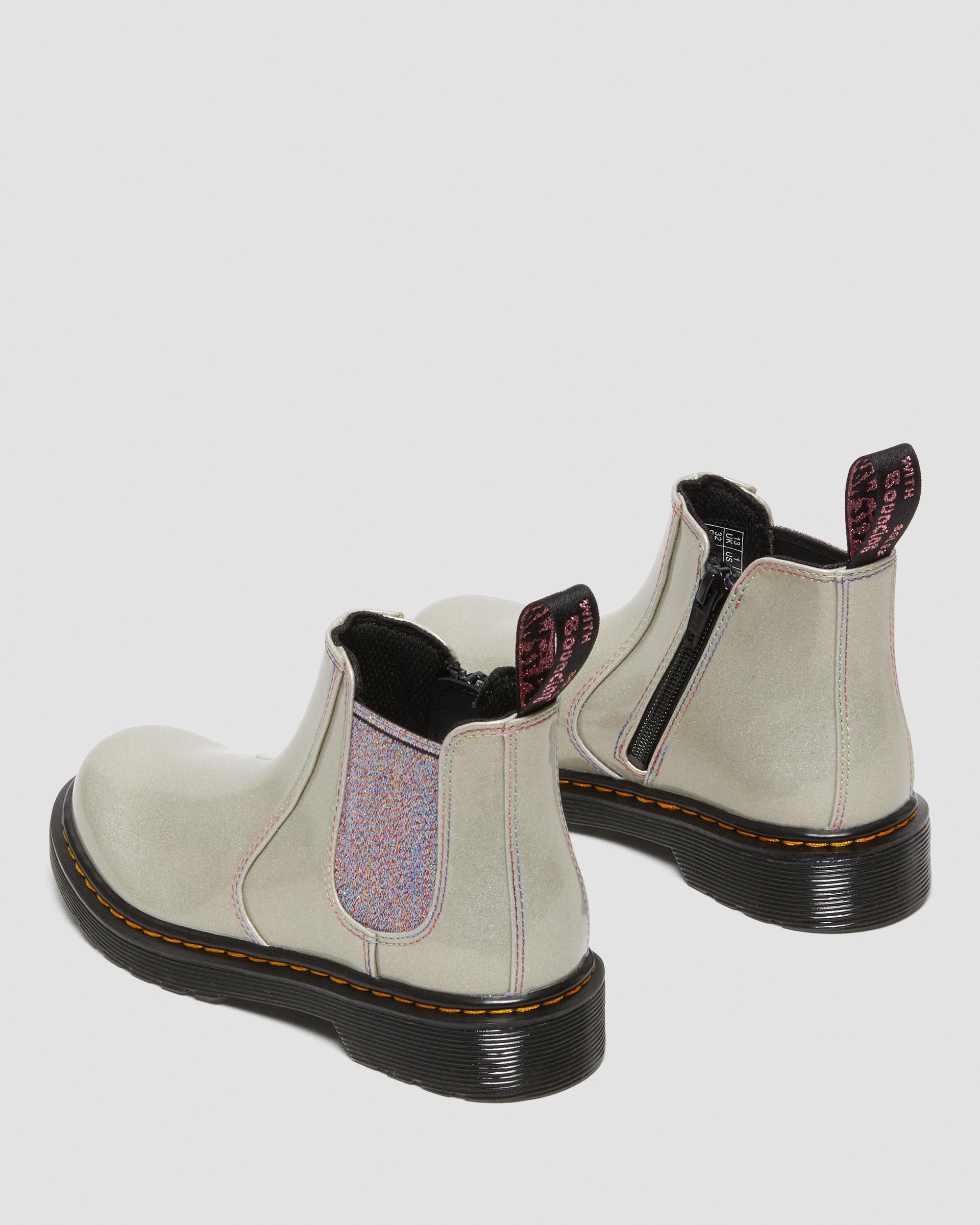Junior 2976 Sparkle Rays Chelsea Boots in Silver | Dr. Martens