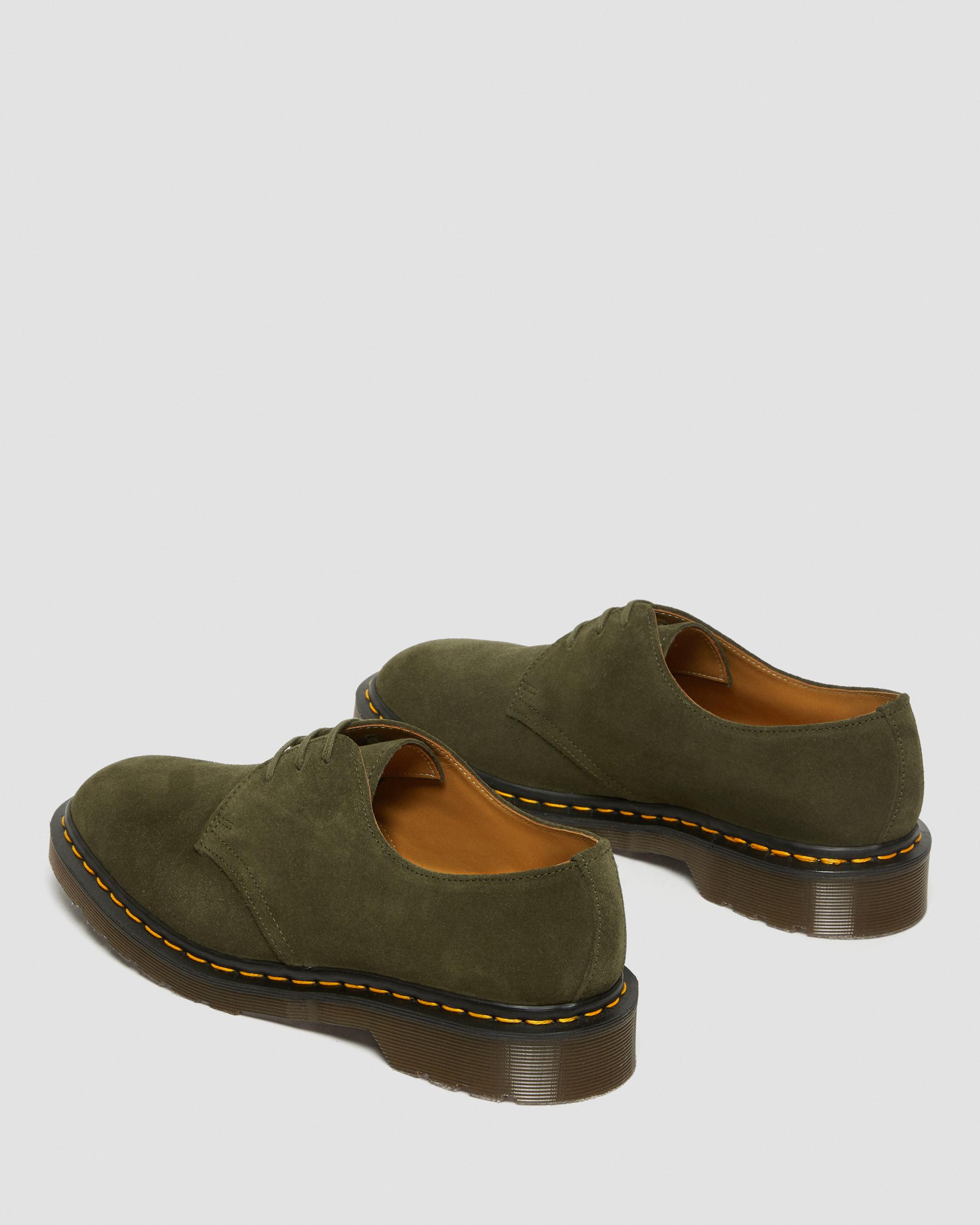 1461 Made in England Buck Suede Oxford Shoes in GREEN | Dr. Martens™