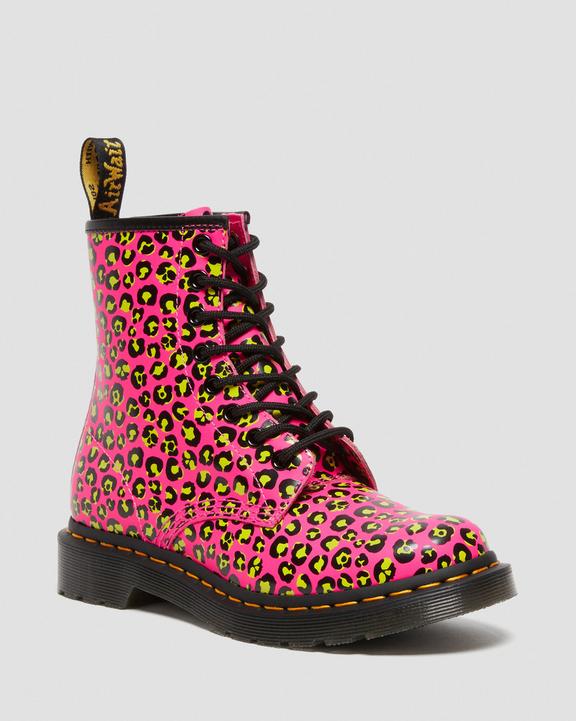 1460 Women's Leopard Smooth Leather Lace Up Boots1460 snørestøvler i Smooth læder med leopardmønster Dr. Martens