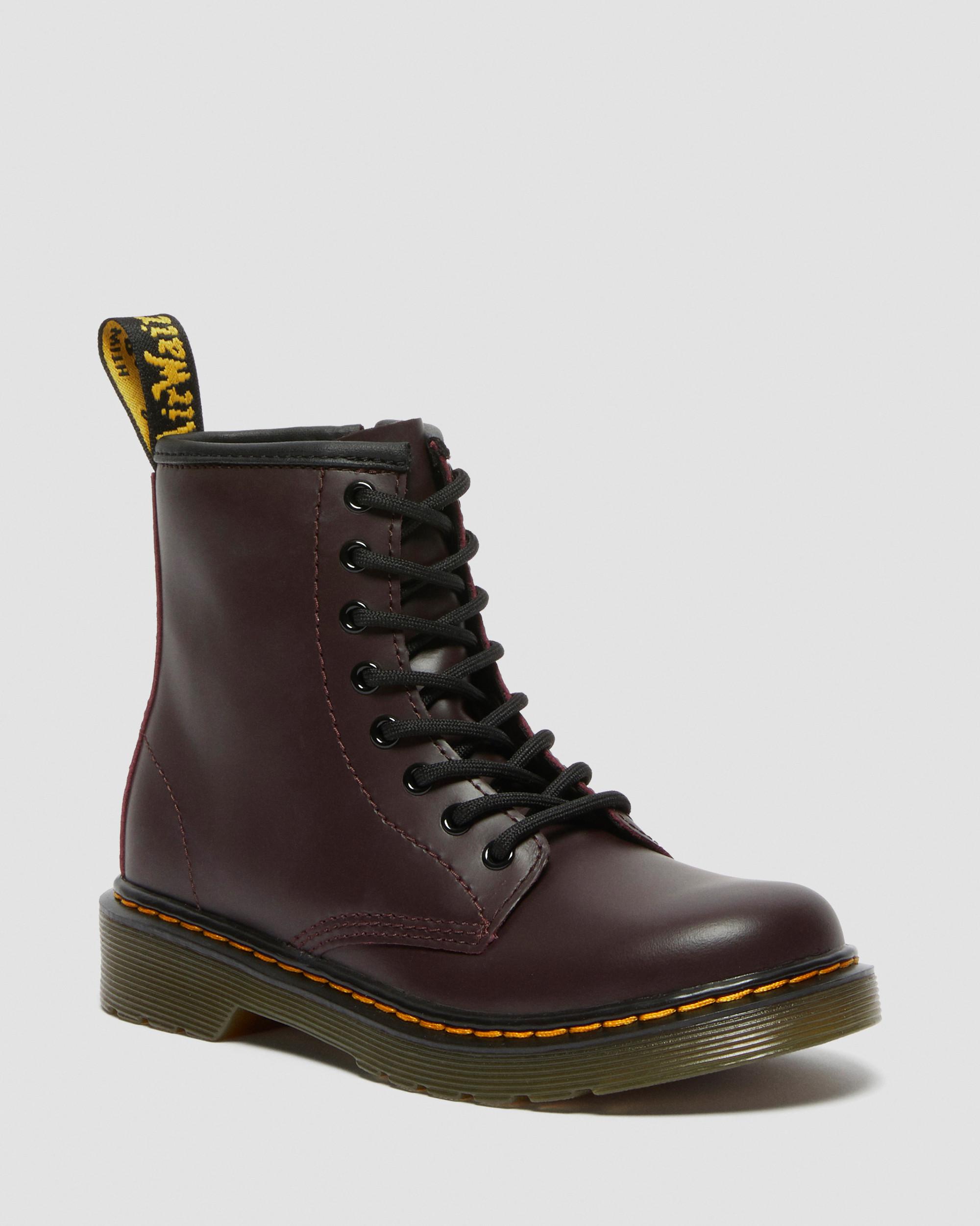Junior 1460 Softy T Leather Lace Up Boots in Black