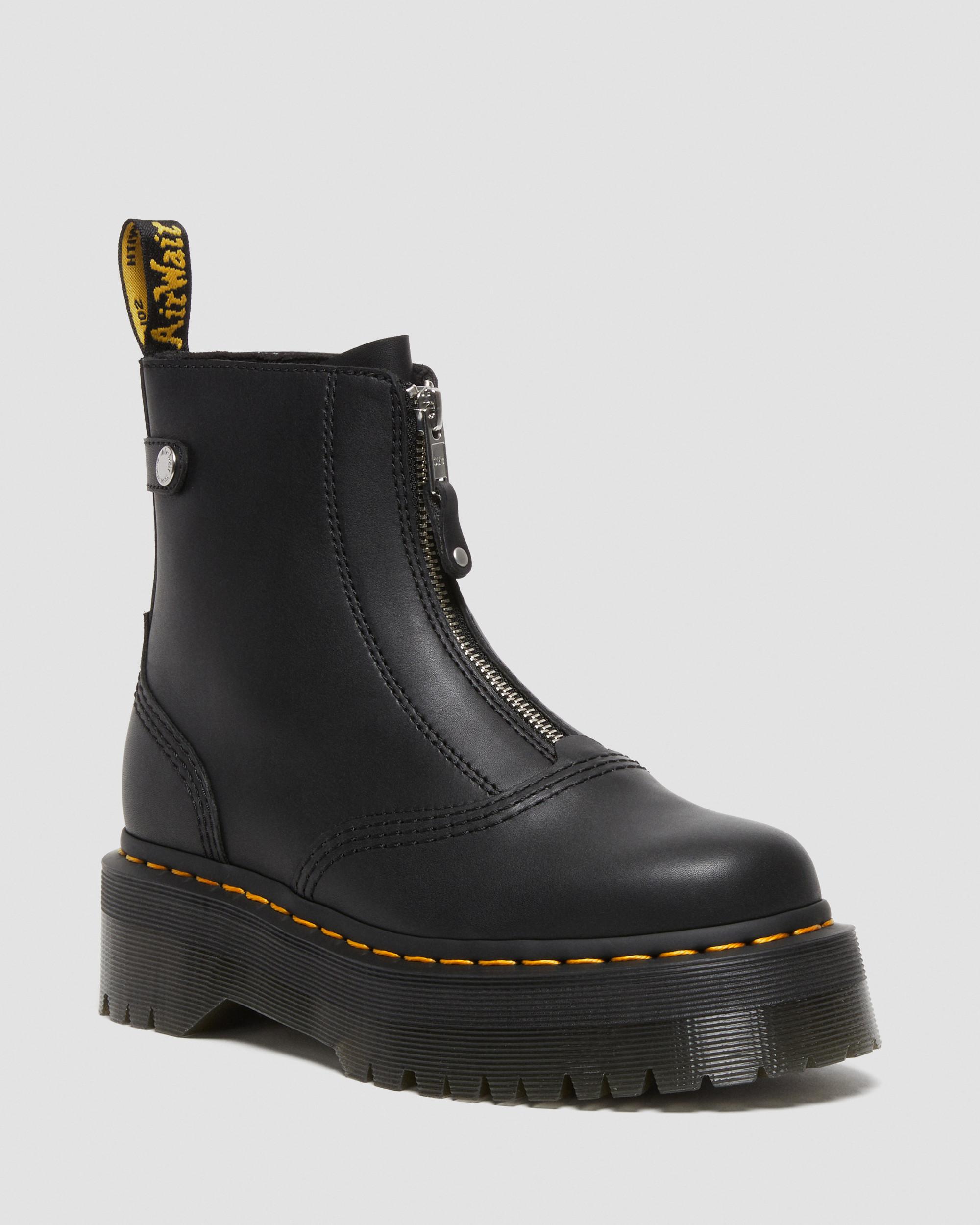 Jetta Zipped Sendal Leather Platform Boots | Dr. Martens