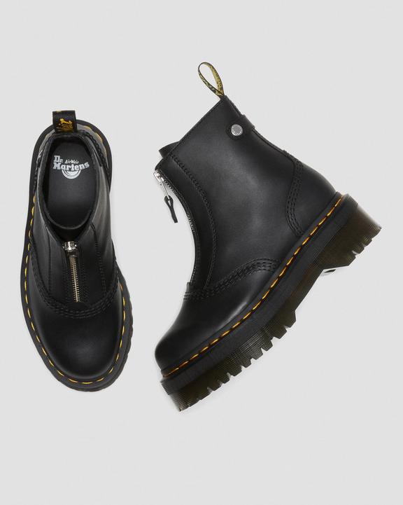 Jetta-platformstøvler i læder med lynlås i sortJetta-platformstøvler i læder med lynlås Dr. Martens