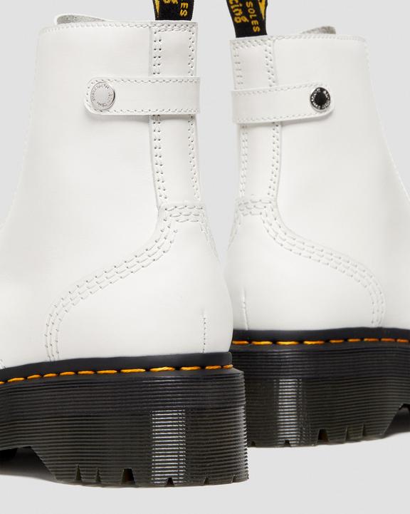 Jetta-platformstøvler i læder med lynlås i hvidJetta-platformstøvler i læder med lynlås Dr. Martens