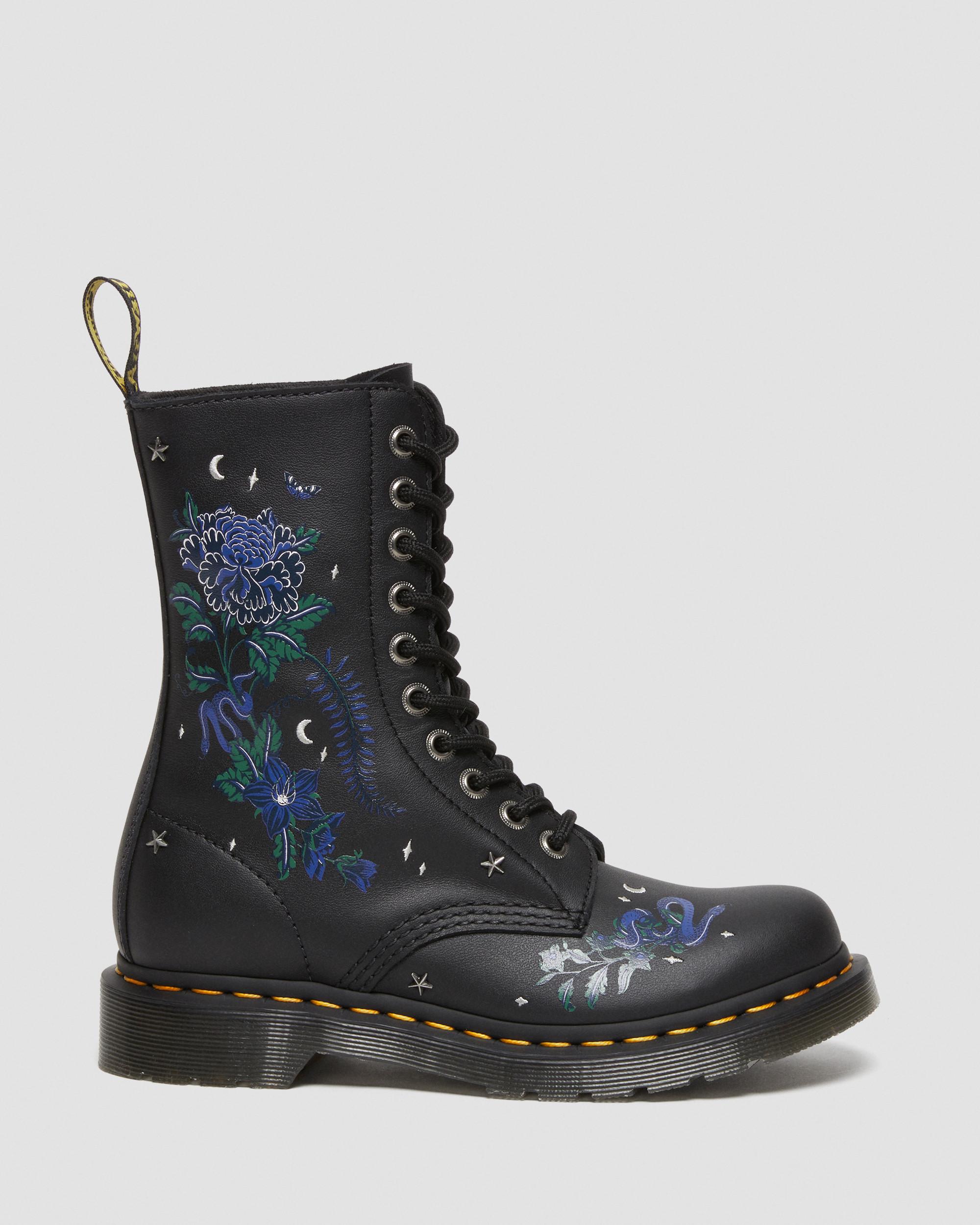 1490 Mystic Floral Leather Mid-Calf Boots | Dr. Martens