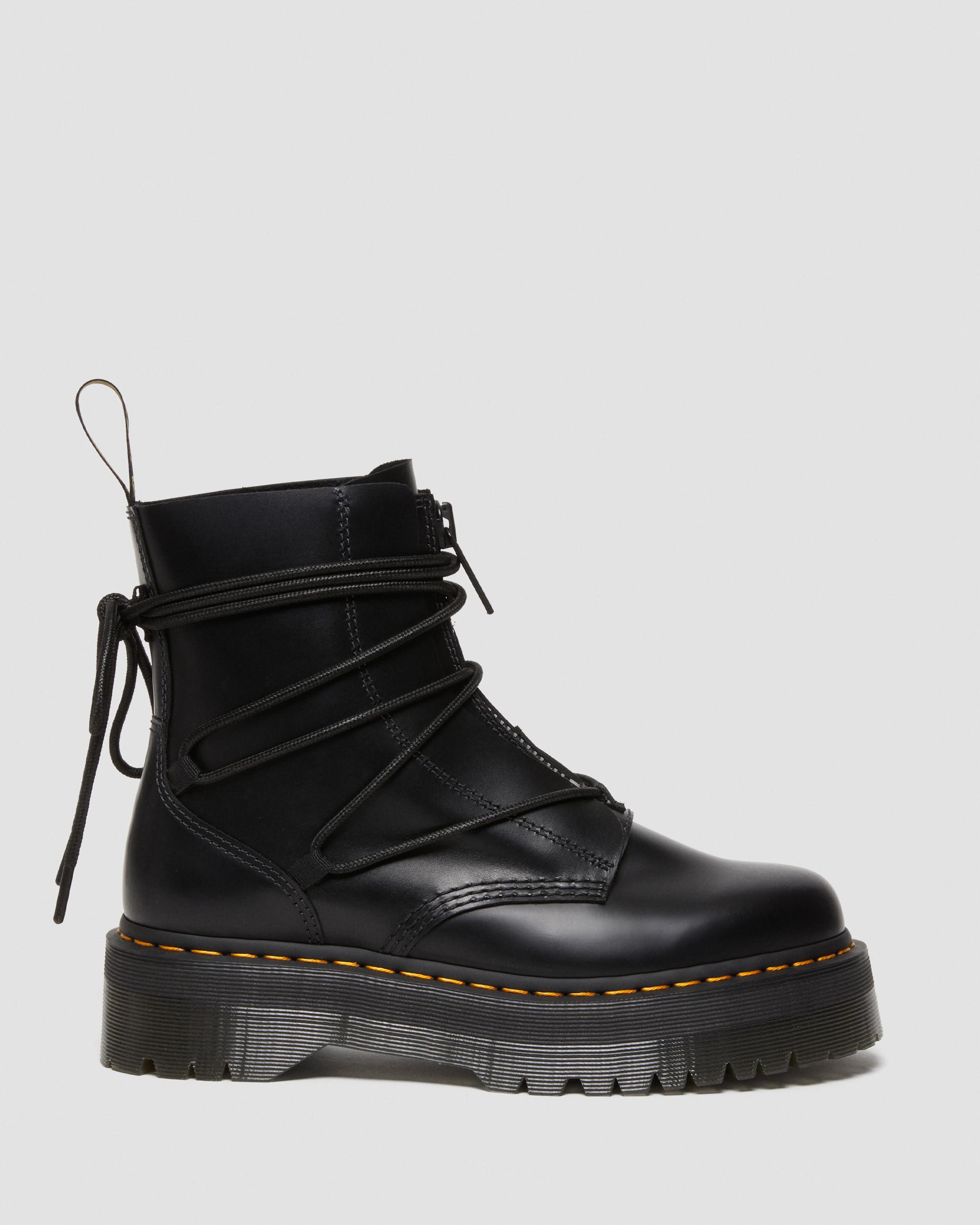 Jarrick II Laced Leather Platform Boots in Black