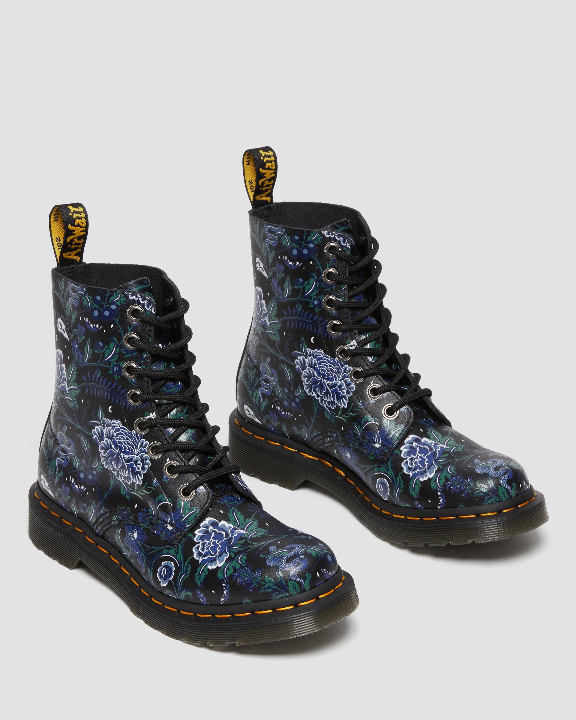1460 Pascal Women's Mystic Floral Lace Up Boots, Black | Dr. Martens