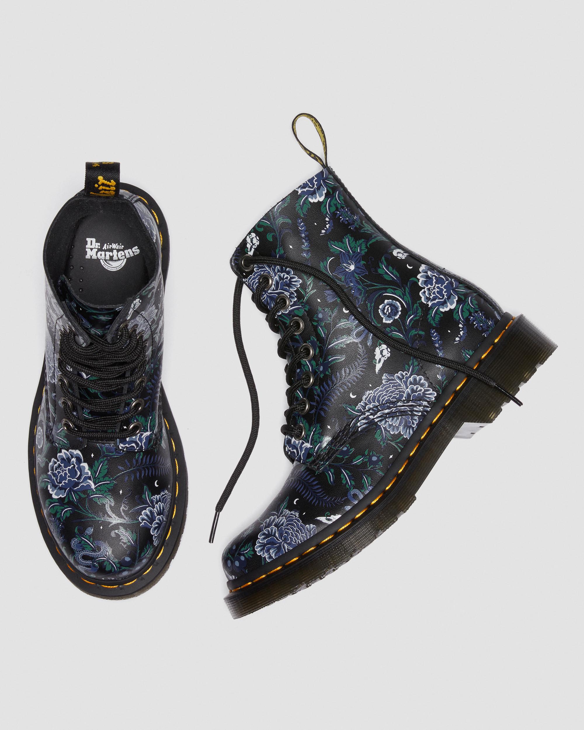 1460 Pascal Women's Mystic Floral Lace Up Boots in BLACK | Dr