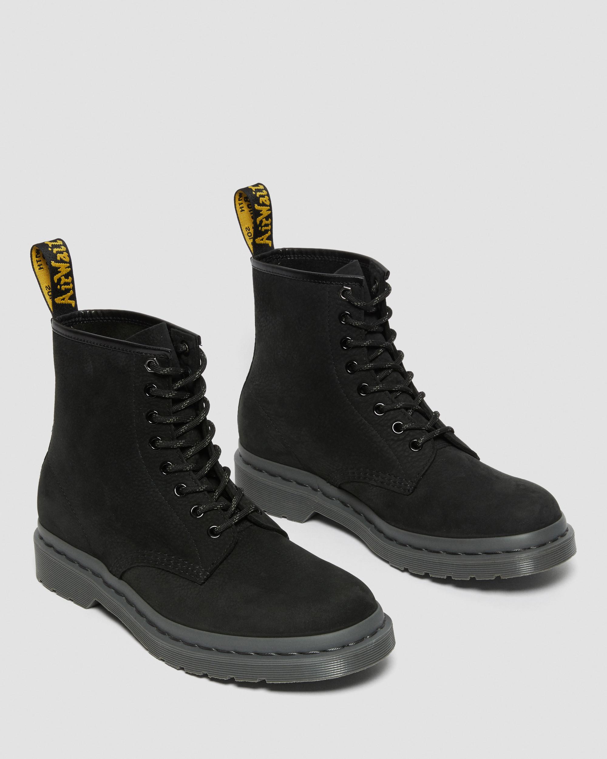1460 Mono Milled Nubuck Leather Lace Up Boots in BLACK | Dr. Martens™