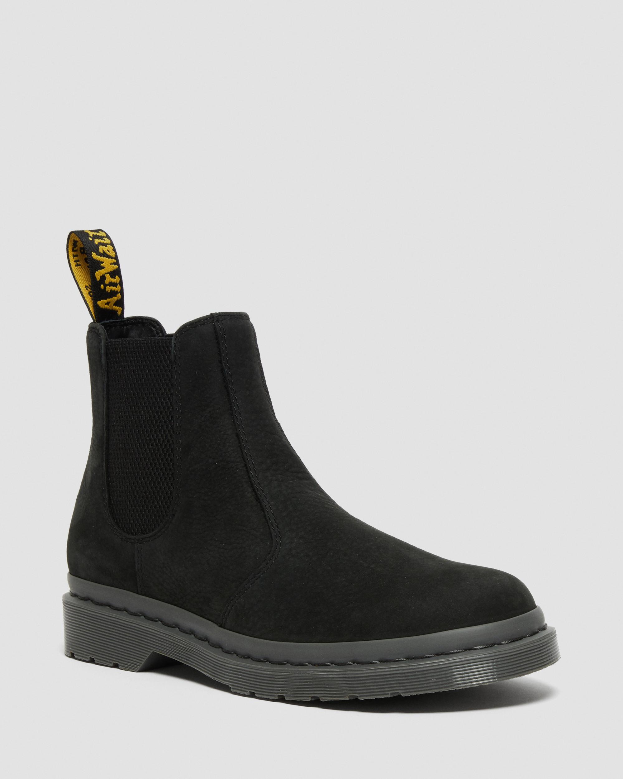 2976 Mono Milled Nubuck Leather Chelsea Boots, Black | Dr. Martens