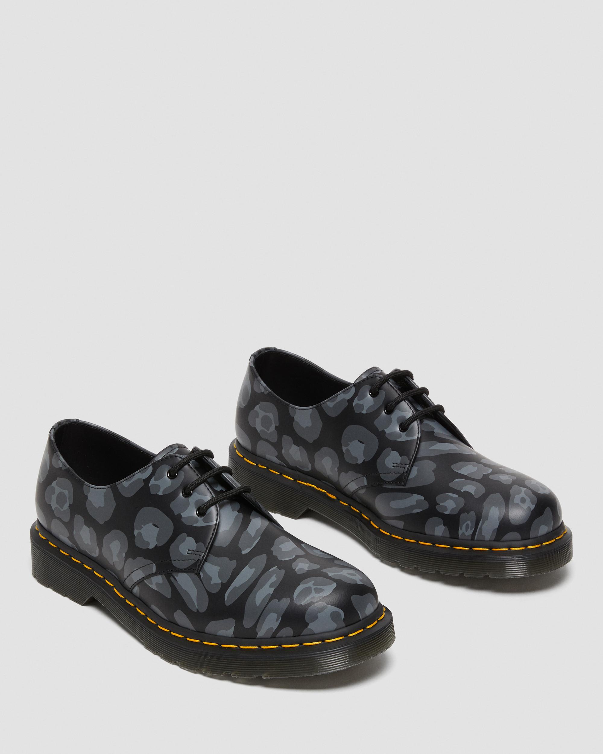 1461 Distorted Leopard Print Shoes in Black | Dr. Martens