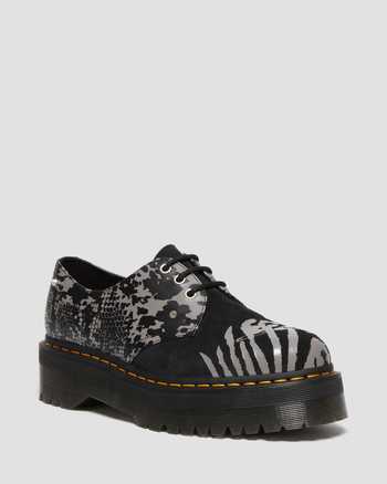 Zapatos con plataforma 1461 con estampado de leopardo en ante 