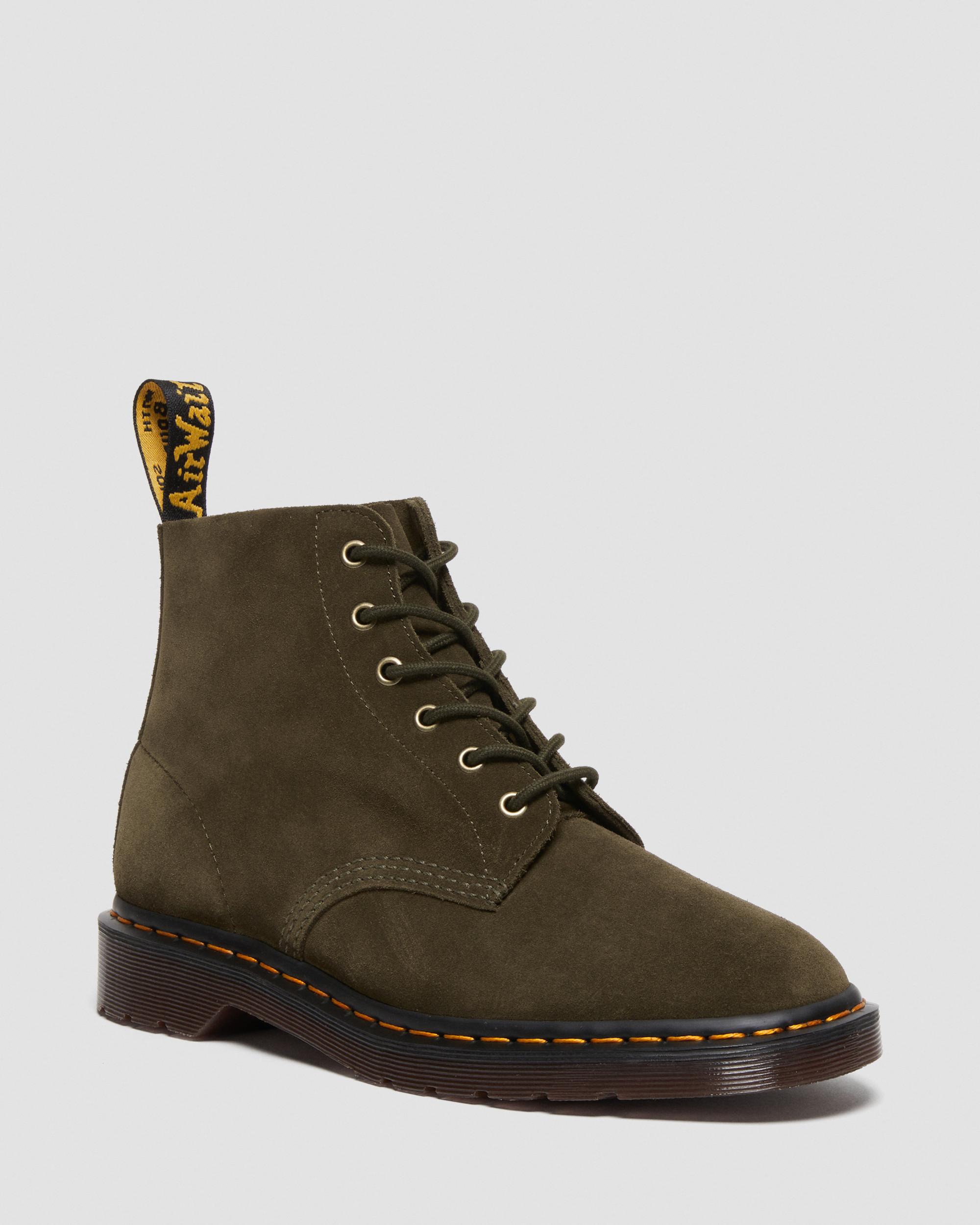 101 Suede Ankle Boots in Olive