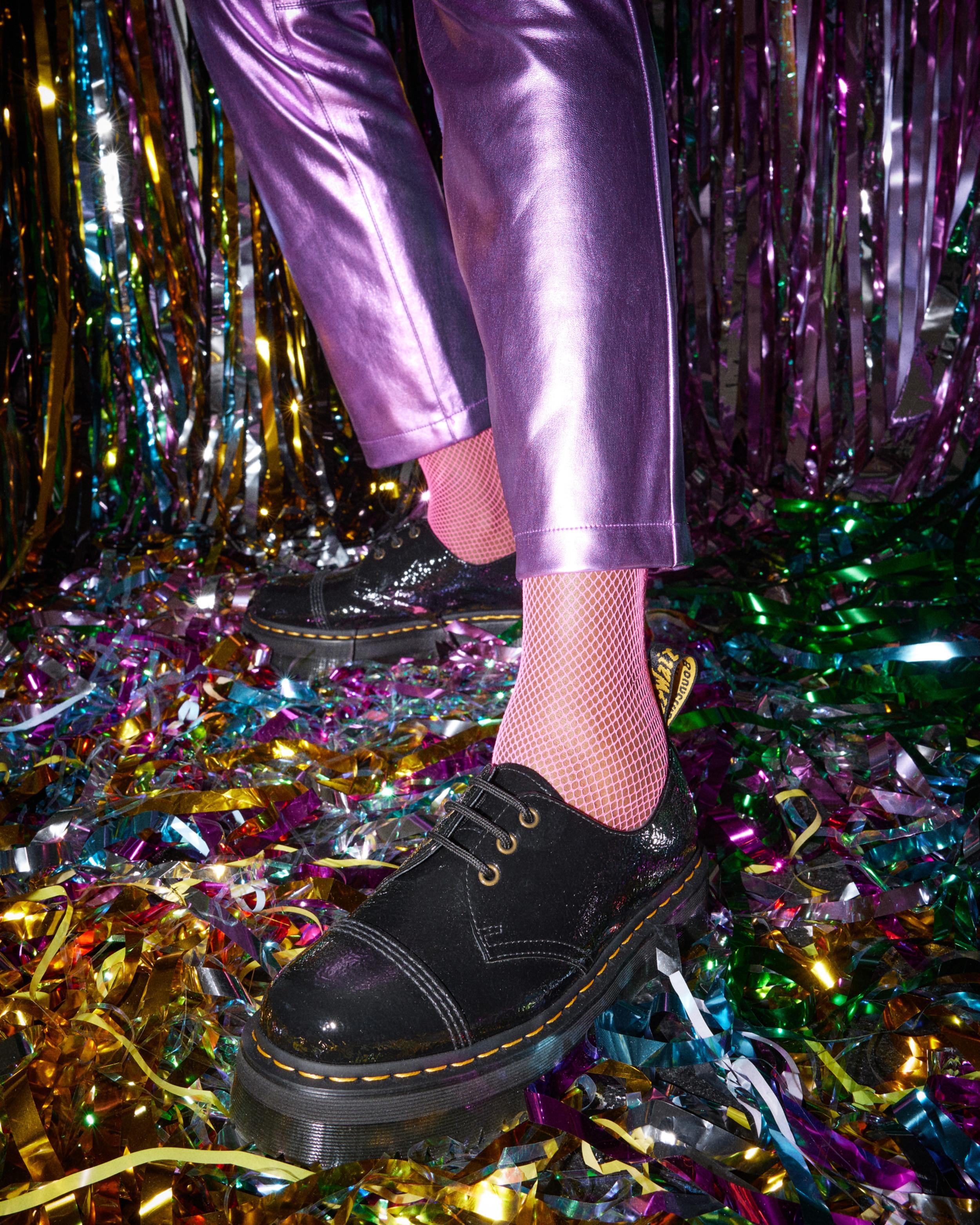 1461 Distressed Patent Leather Platform Shoes in BLACK | Dr. Martens™