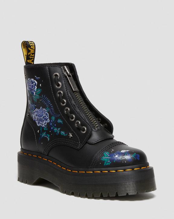 Sinclair Mystic Floral Leather Platform Boots in Black | Dr Sinclair Mystic Floral Leather Platform Boots in Black | Dr