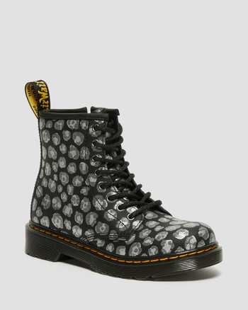 Junior 1460 Leopard Hydro Leather Lace Up Boots