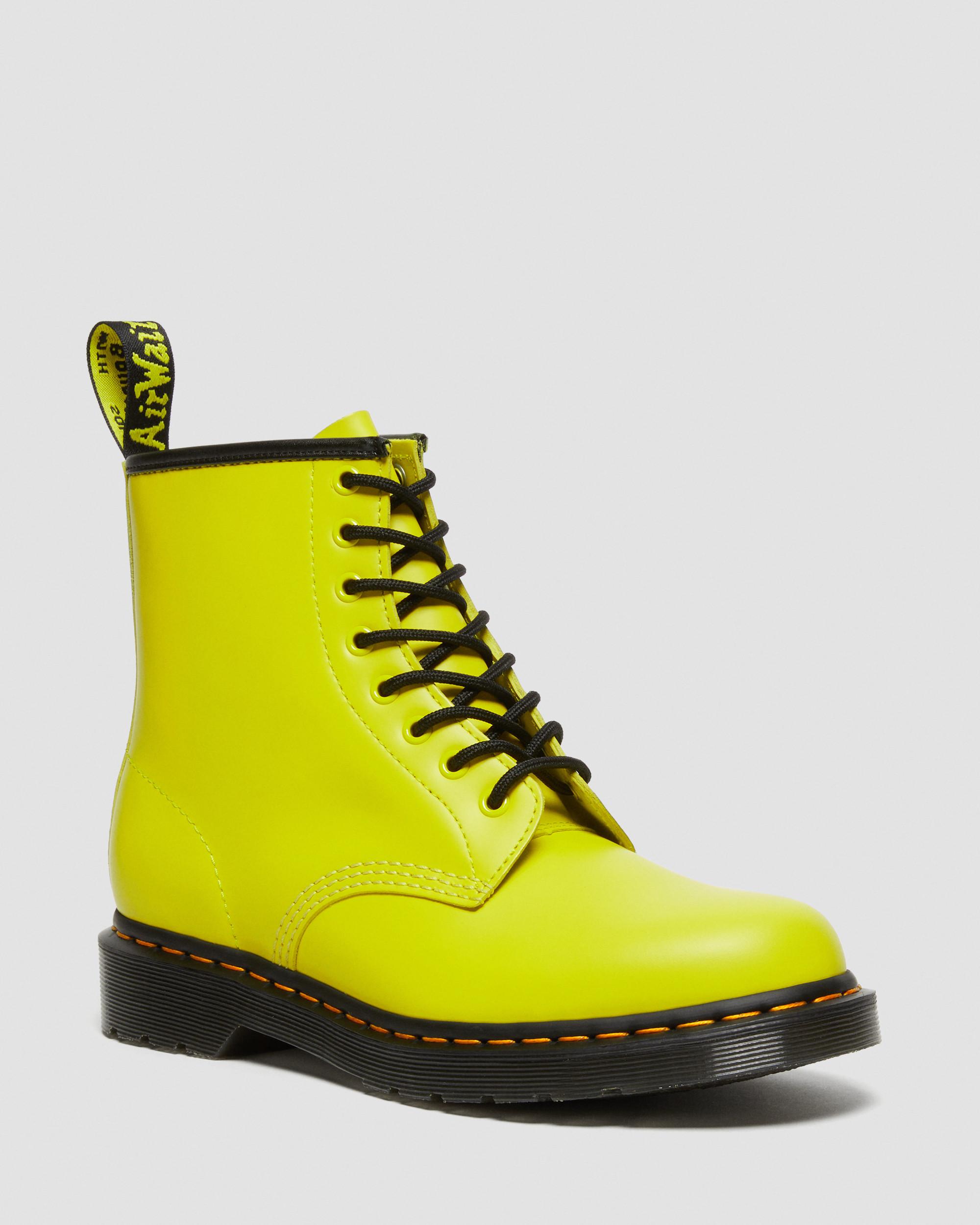 You may not think to style neon leggings with Dr. Martens, but