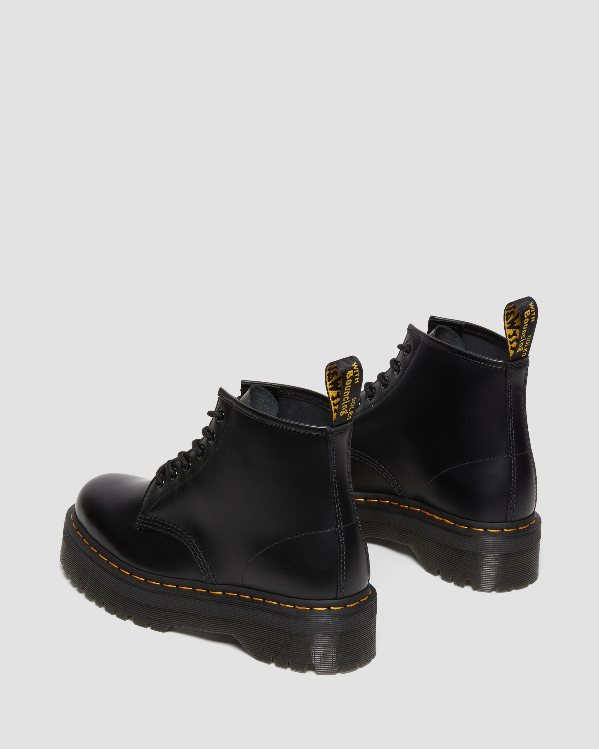 101 Smooth Leather Platform Ankle Boots in Black | Dr. Martens