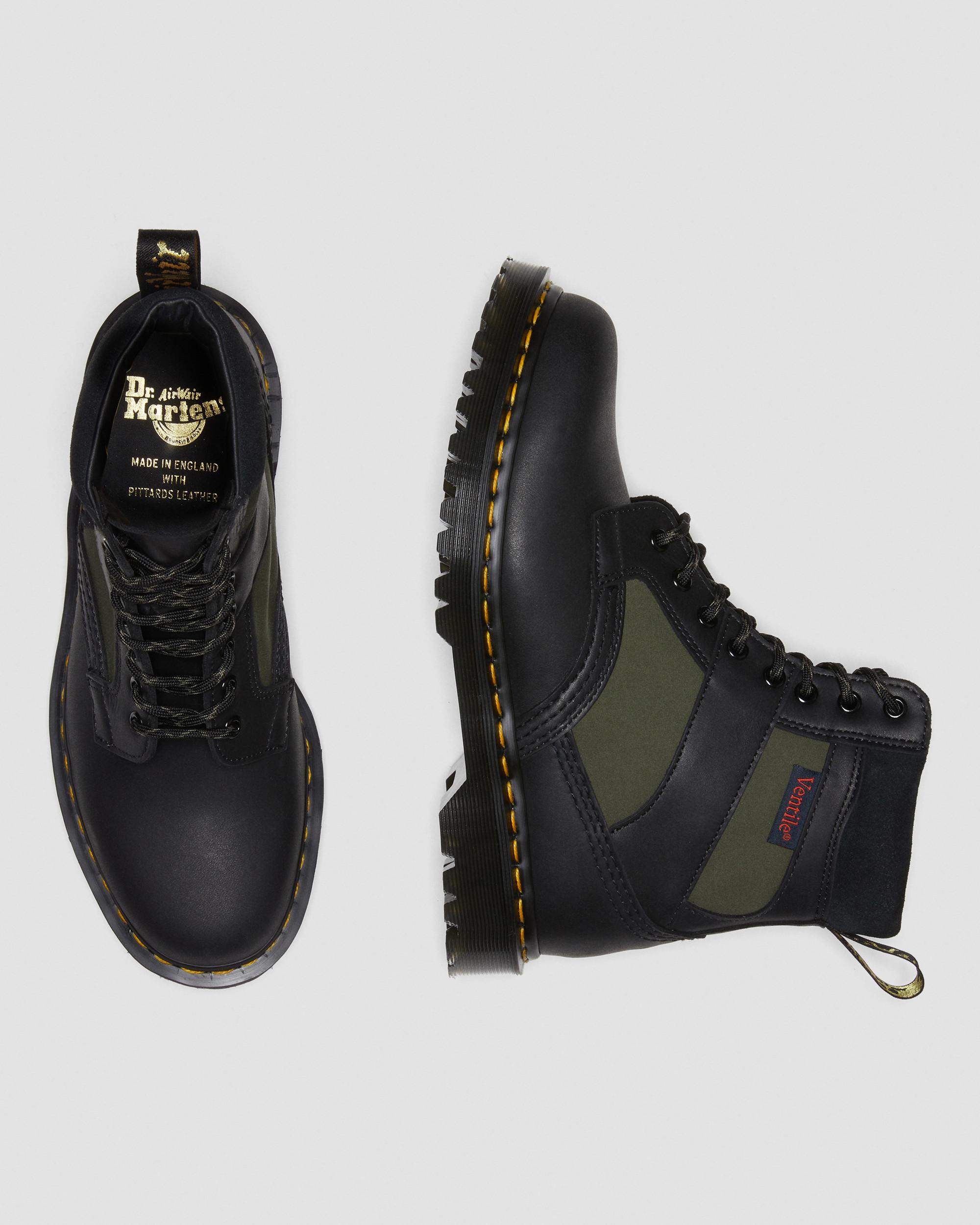 1460 Made in England Padded Panel Lace Up Boots in Black | Dr. Martens
