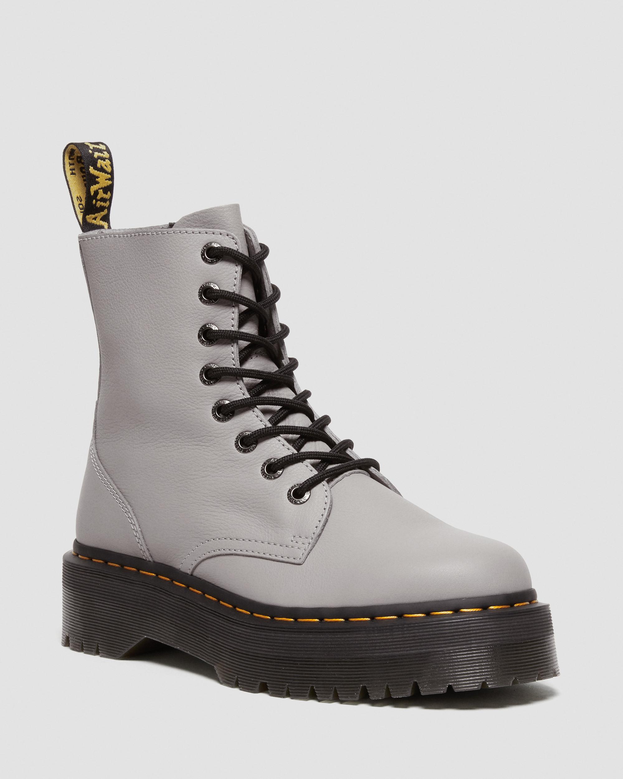 Jadon Boot Pisa Leather Platforms, Grey | Dr. Martens