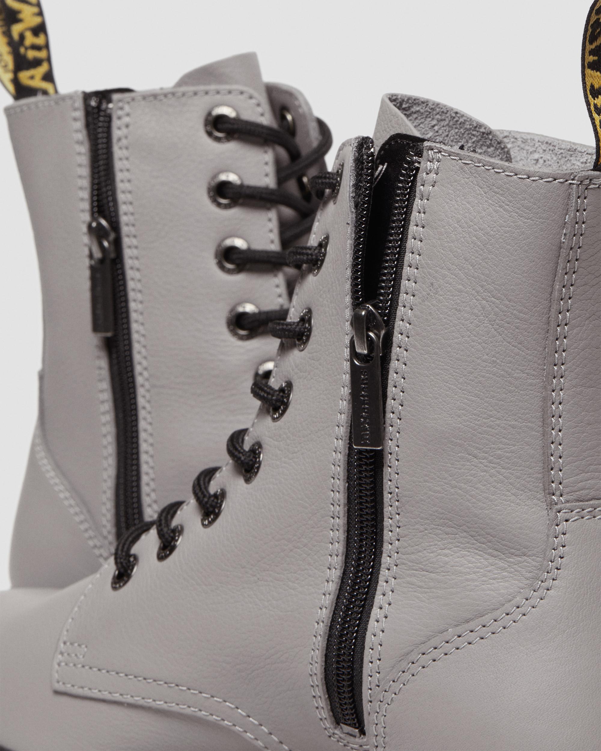 Jadon III Pisa Leather Platform Boots in GREY | Dr. Martens™
