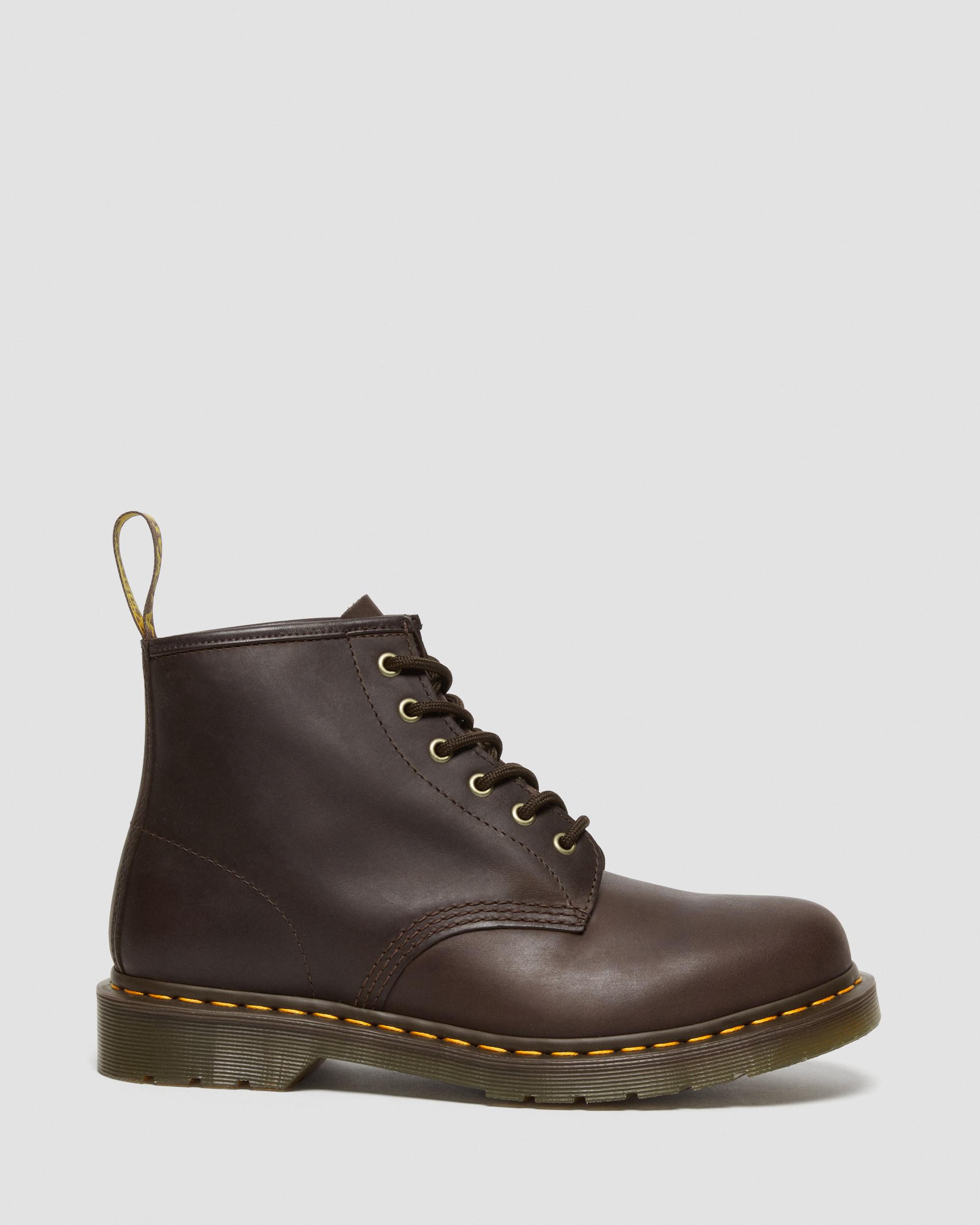 101 Crazy Horse Leather Ankle Boots in Dark Brown | Dr. Martens