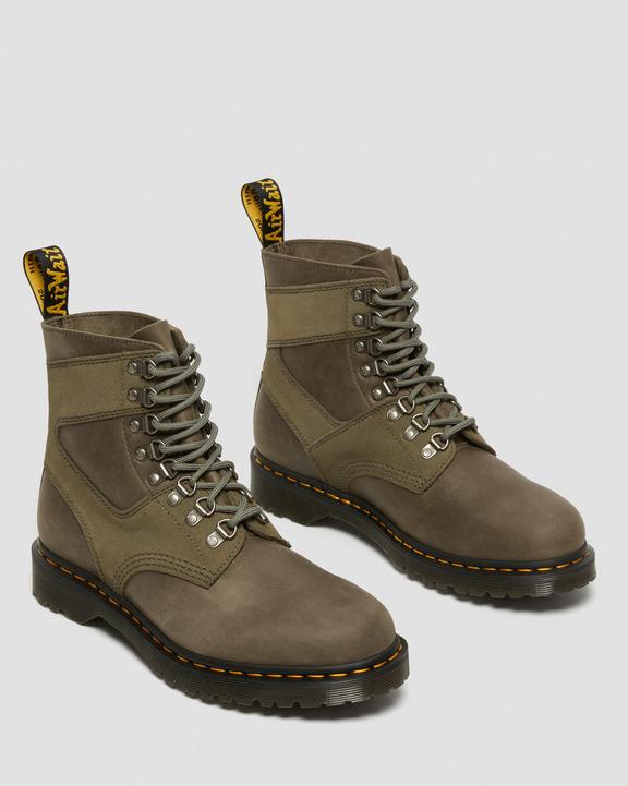 1460 Pascal Streeter Suede Lace Up Boots in Olive | Dr. Martens 1460 Pascal Streeter Suede Lace Up Boots in Olive | Dr. Martens
