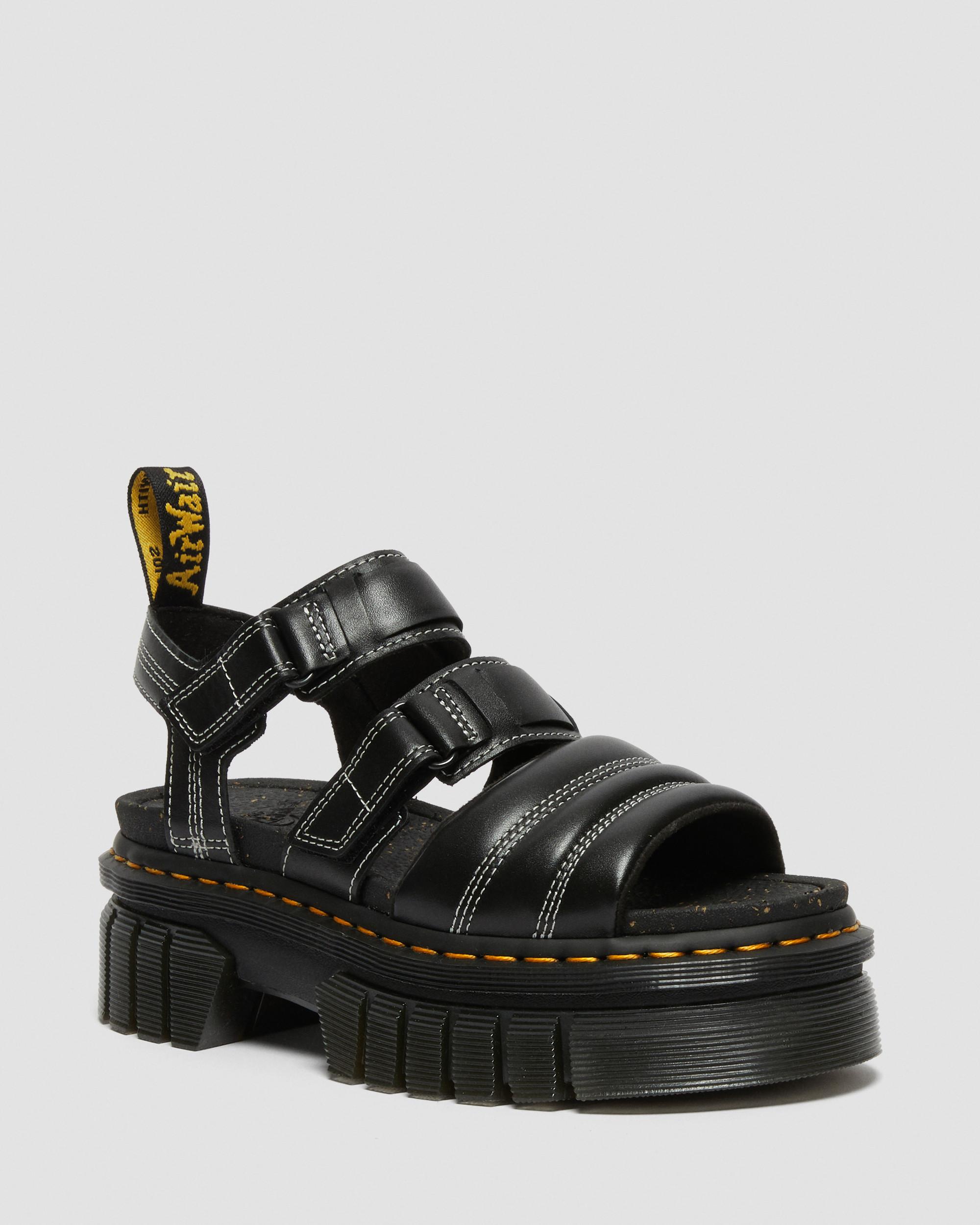 Dr. Martens Ricki 3-strap sandal　UK5 Ricki 3-Strap Leather Sandals in BLACK | Dr. Martens™