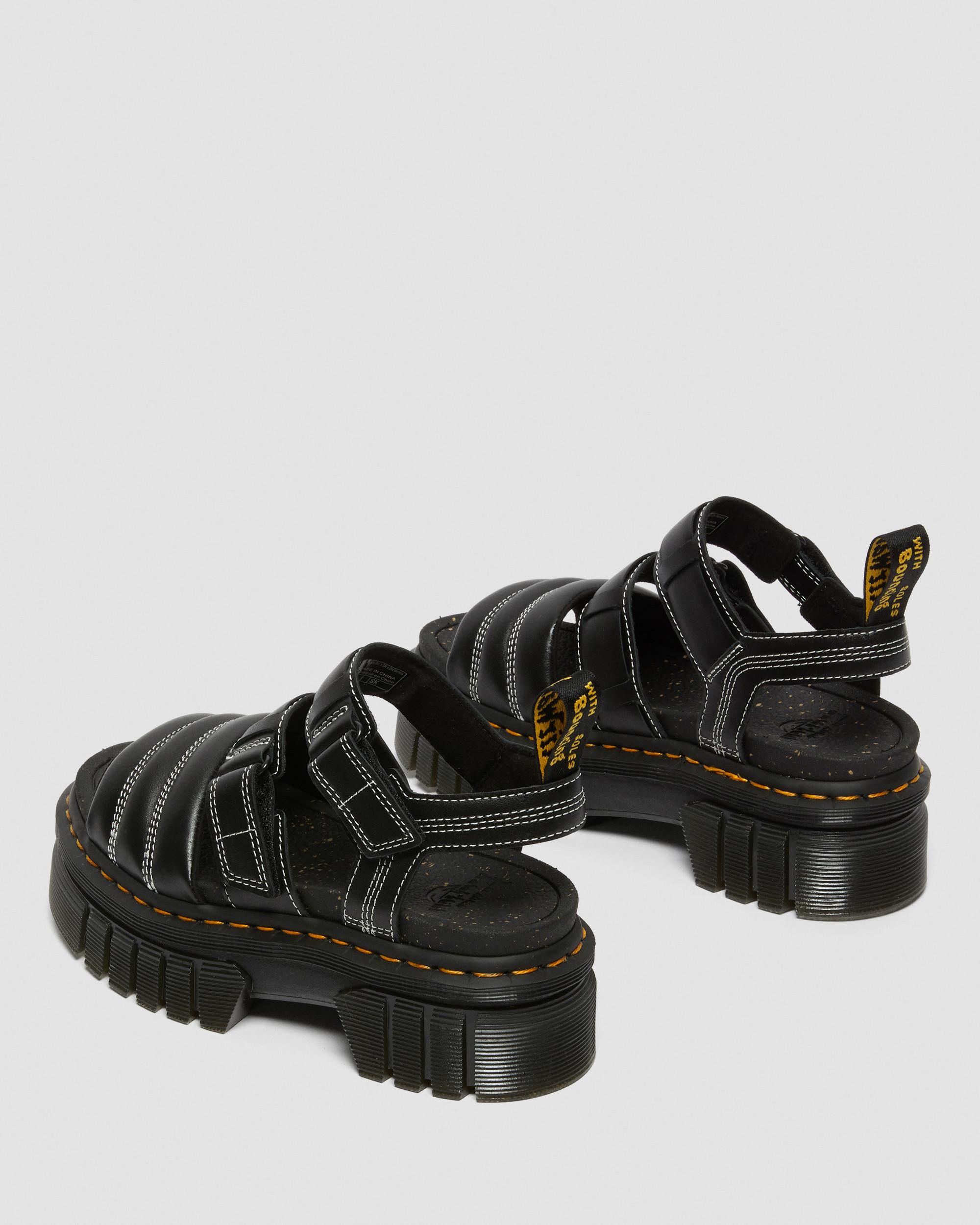 Ricki 3-Strap Leather Sandals in BLACK | Dr. Martens™