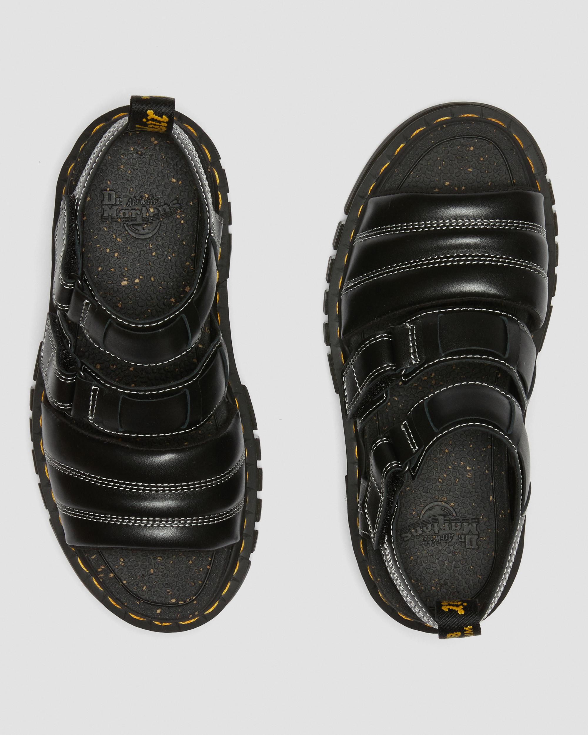 Ricki 3-Strap Leather Sandals in BLACK | Dr. Martens™