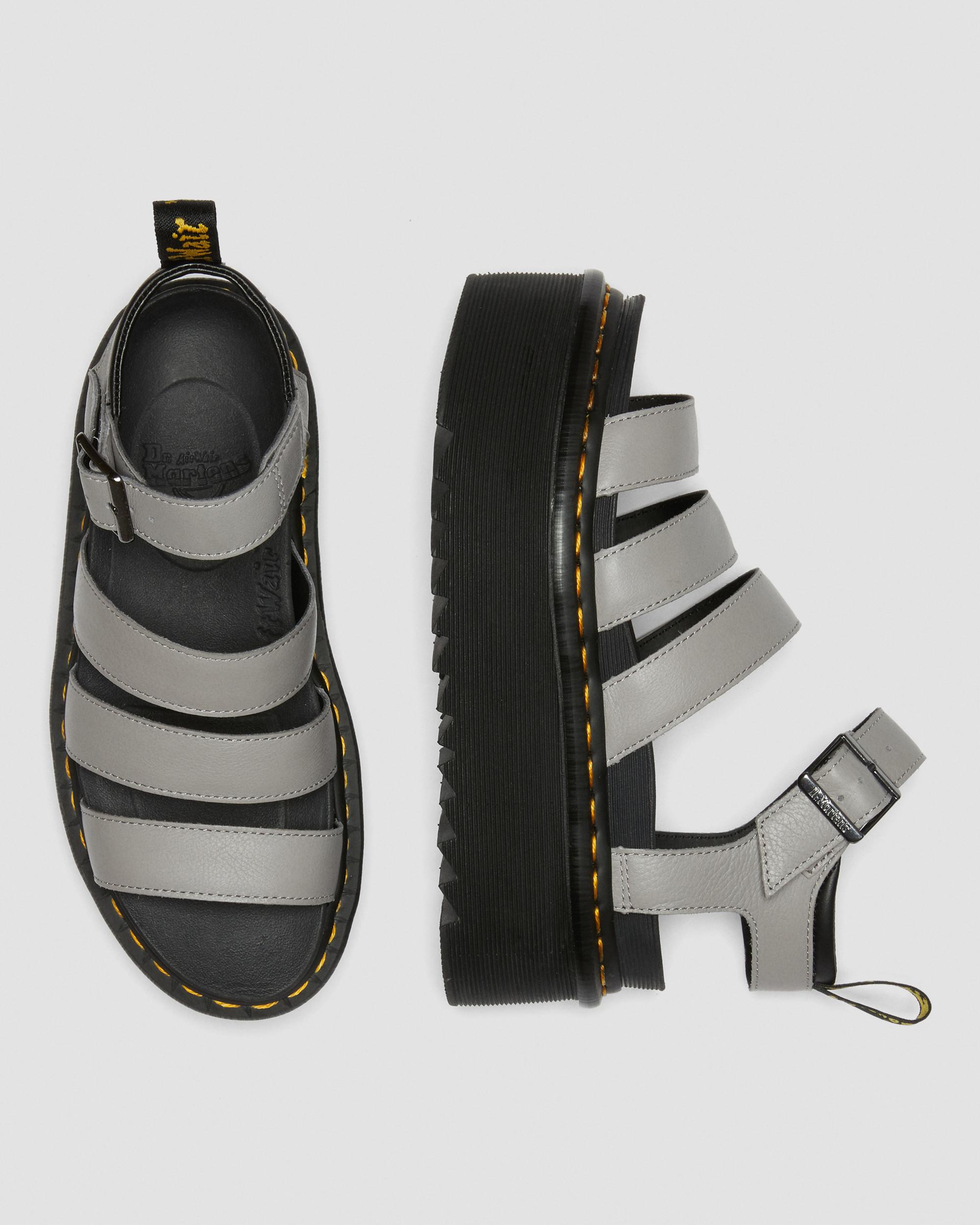 Blaire Quad-platformsandaler i Pisa-læder med rem in GREY | Dr
