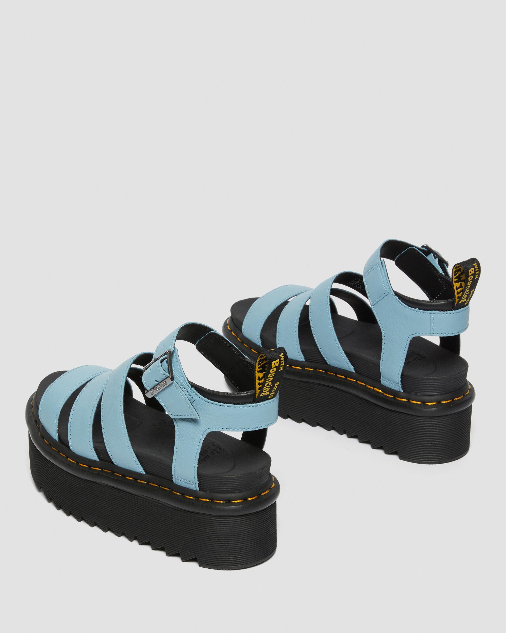 Blaire Quad Pisa Leather Strap Platform Sandals in BLUE | Dr. Martens™