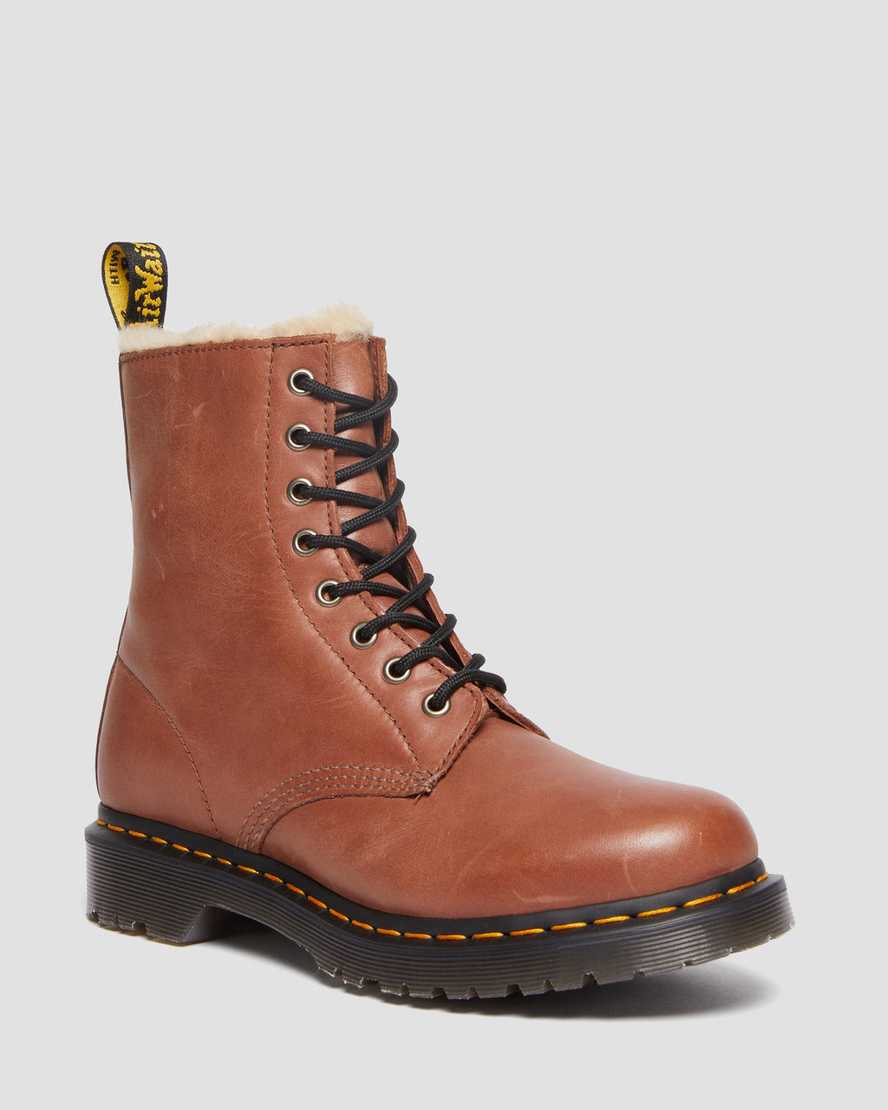 1460 Serena Faux Fur Tan Lined Leather Boots1460 Serena Faux Fur-Lined Leather Boots Dr. Martens