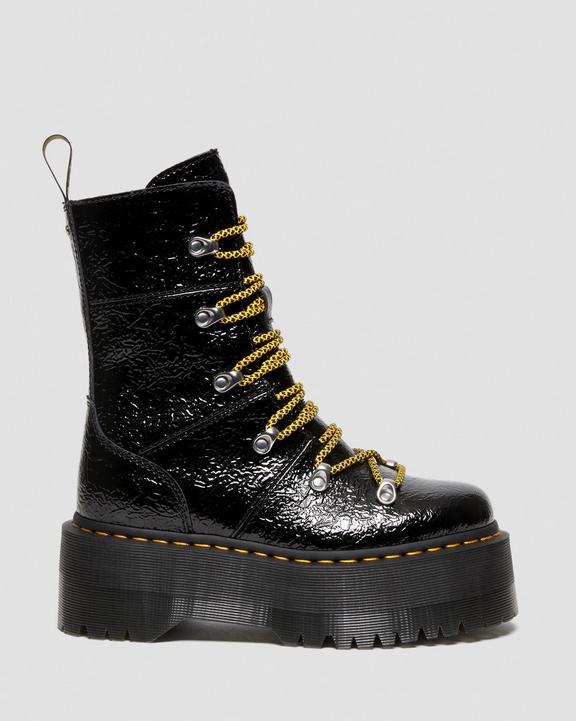 Ghilana Max Distressed Patent Leather Platform Boots in Ghilana Max Distressed Patent Leather Platform Boots in