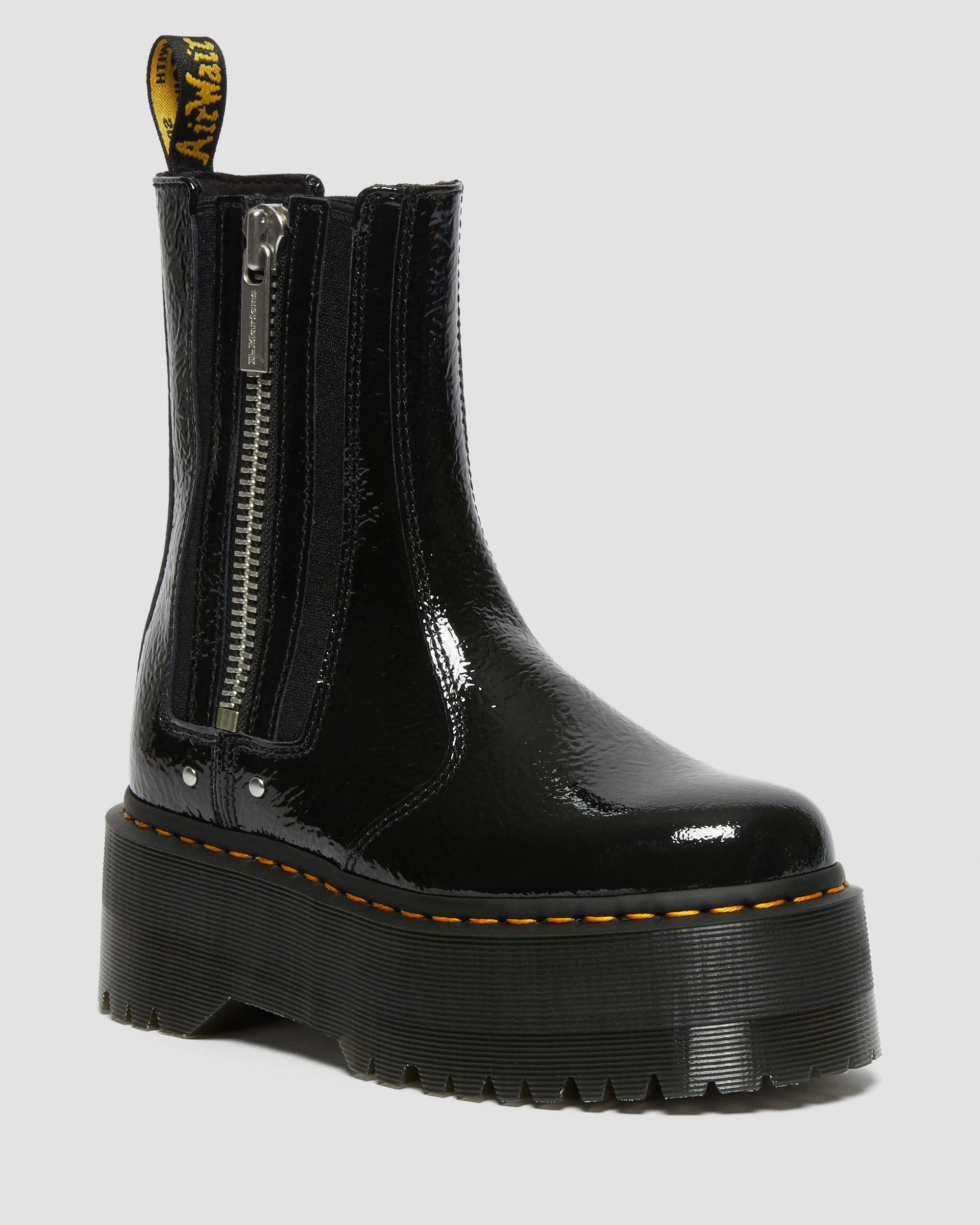 Aanbevolen grond ondergoed 2976 Max Distressed Patent Chelsea Platform Boots | Dr. Martens
