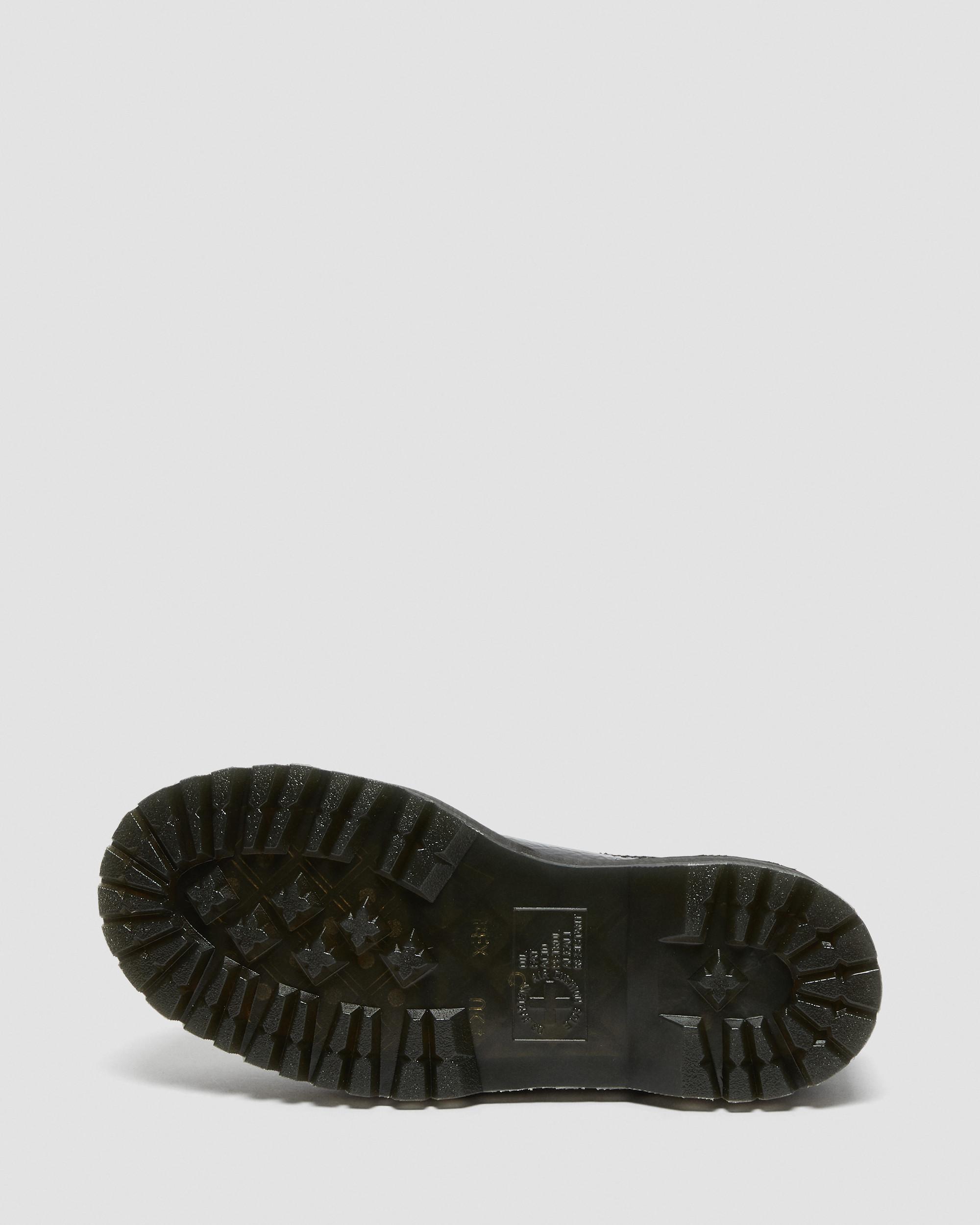 2976 Max Distressed Patent Platform Boots in Black | Dr. Martens
