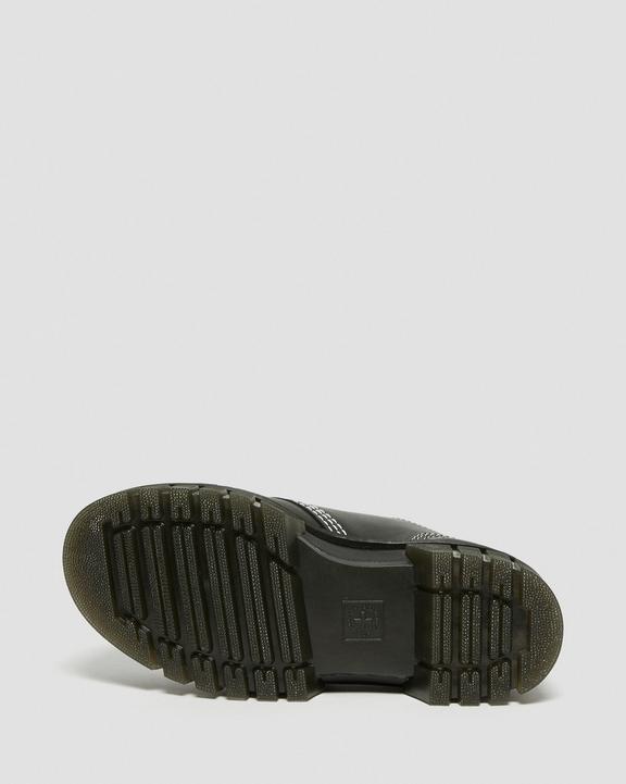 Audrick White Stitch Leather Platform Shoes in Black | Dr. Martens