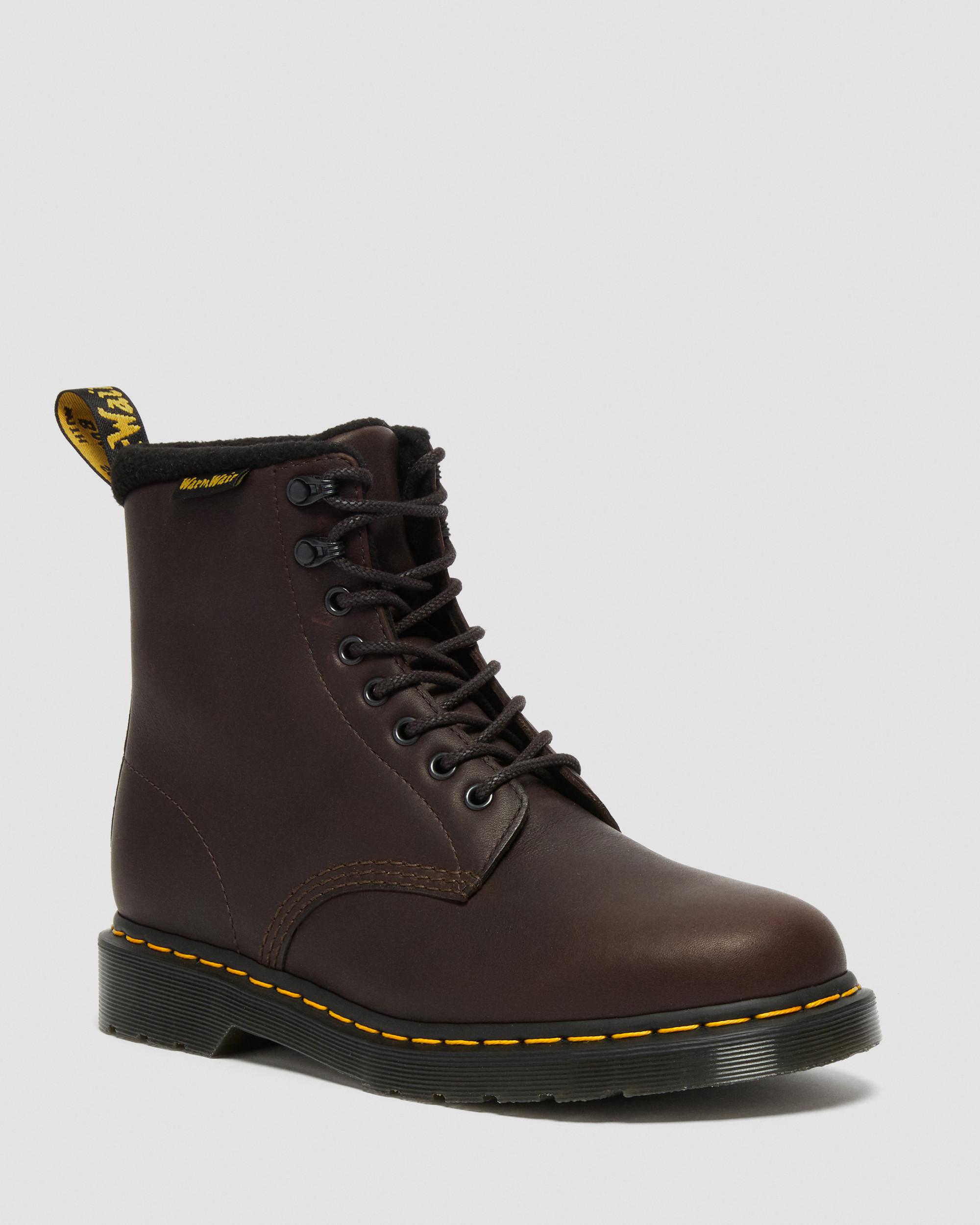 1460 Pascal Warmwair Leather Lace Up Boots in Dark Brown
